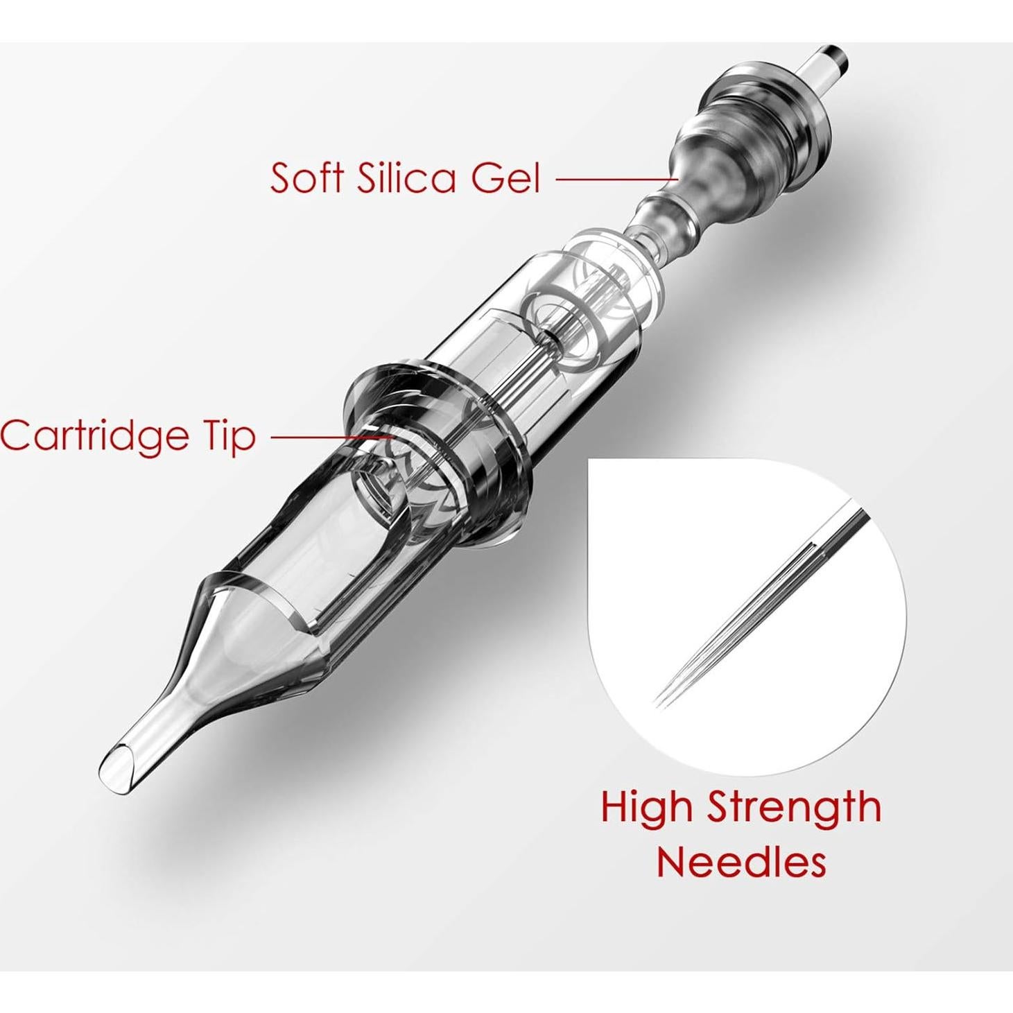 Agujas de Cartucho de Tatuaje Wormhole 50pcs Mezcladas 3RL-11RL