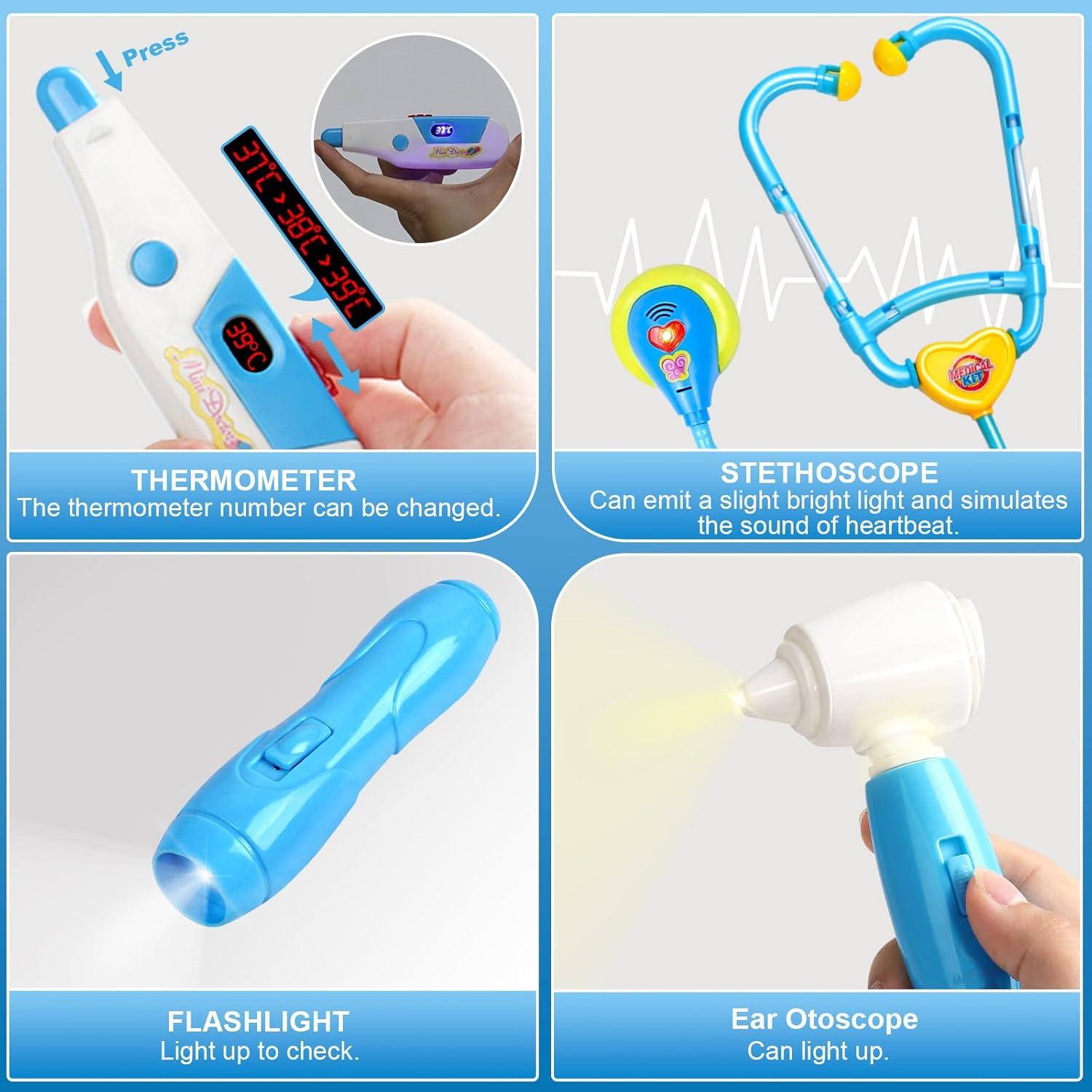 Kit de Doctor Fajiabao para Niños 3-5 Años con Estetoscopio