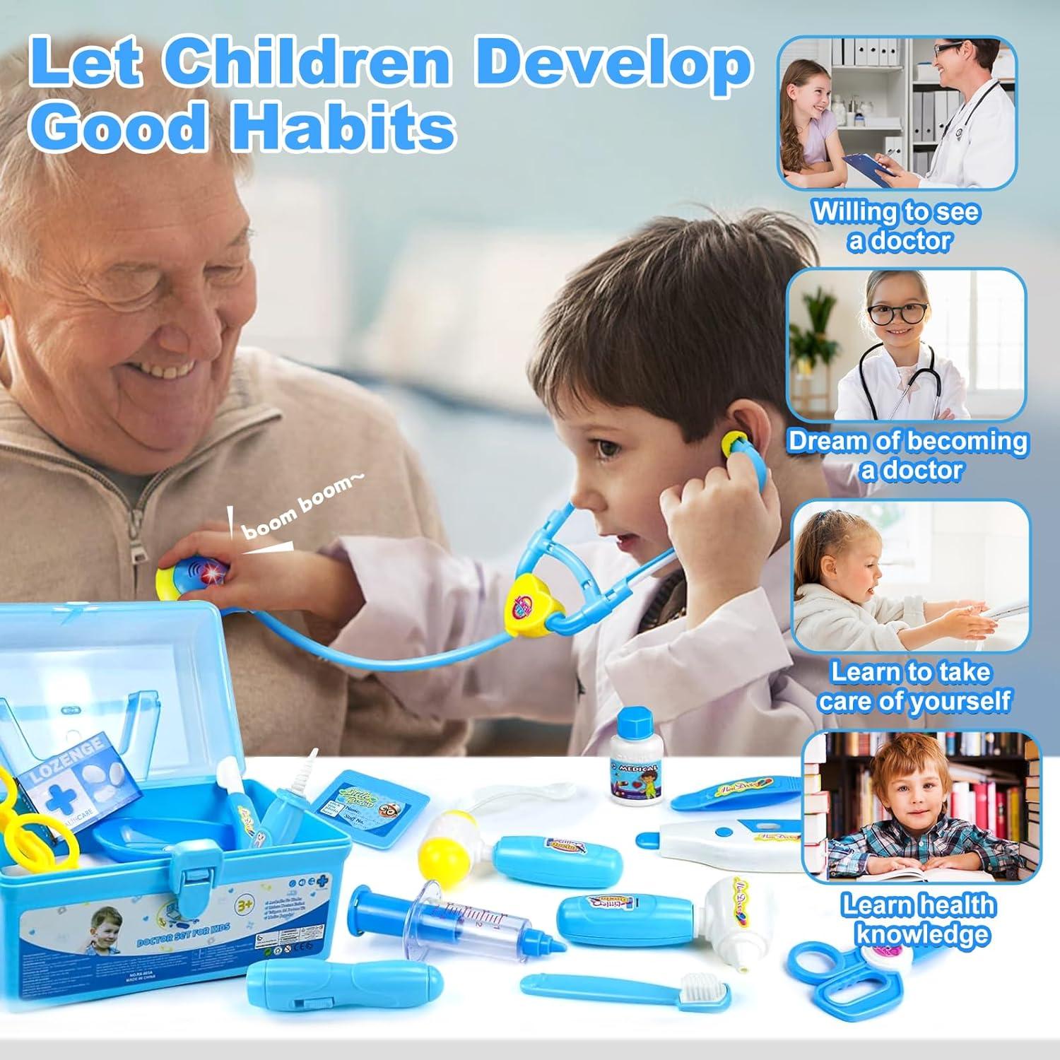 Kit de Doctor Fajiabao para Niños 3-5 Años con Estetoscopio