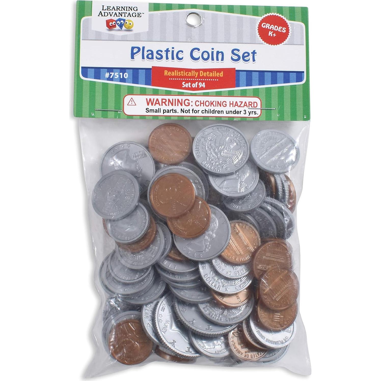 Conjunto de Monedas de Aprendizaje 94 Piezas - Juego Realista