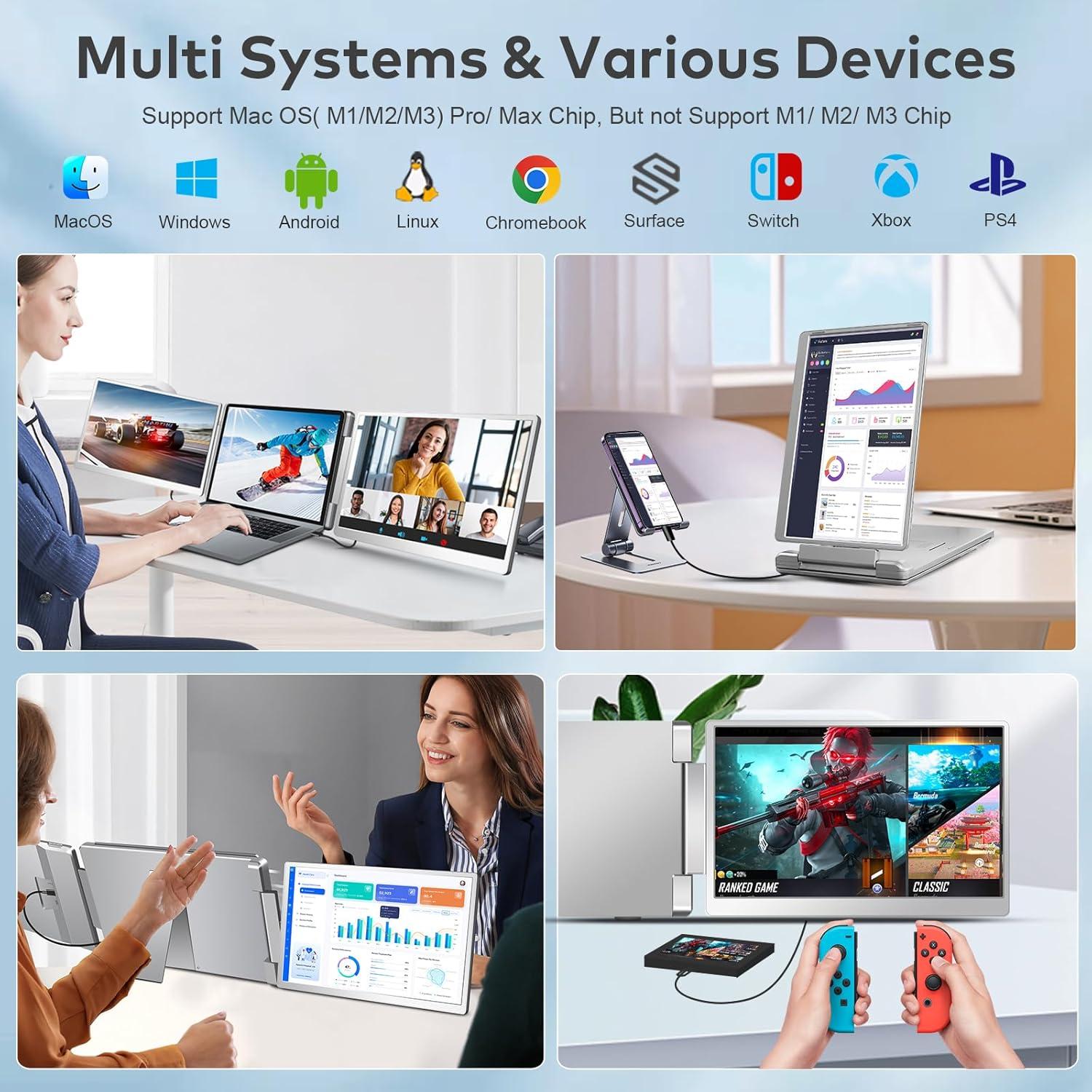 Extensor de Pantalla 15.6" FHD Ladomi para Laptop 12-18.5"