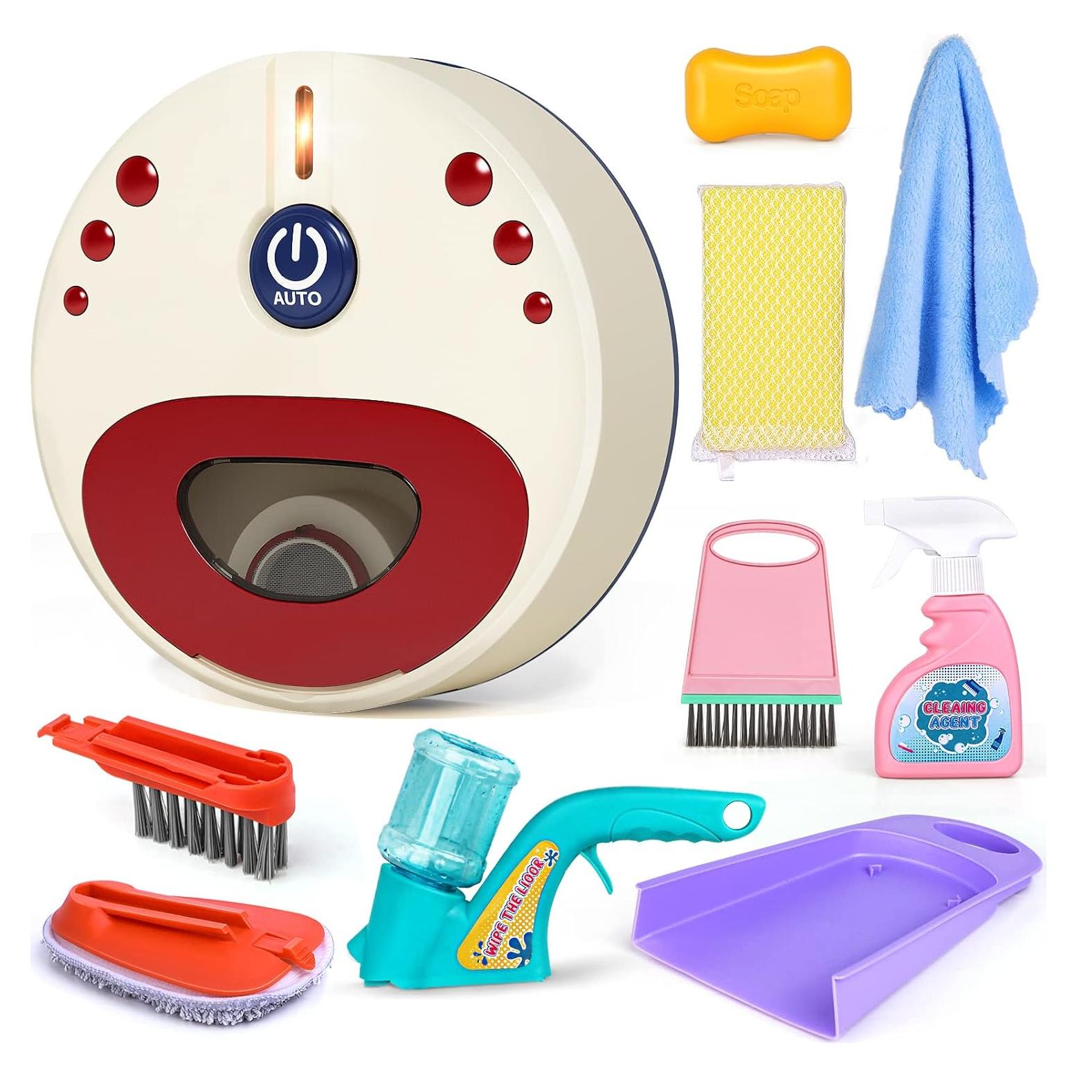 Juego de Limpieza para Niños Jovow 10 Piezas Aspiradora Realista