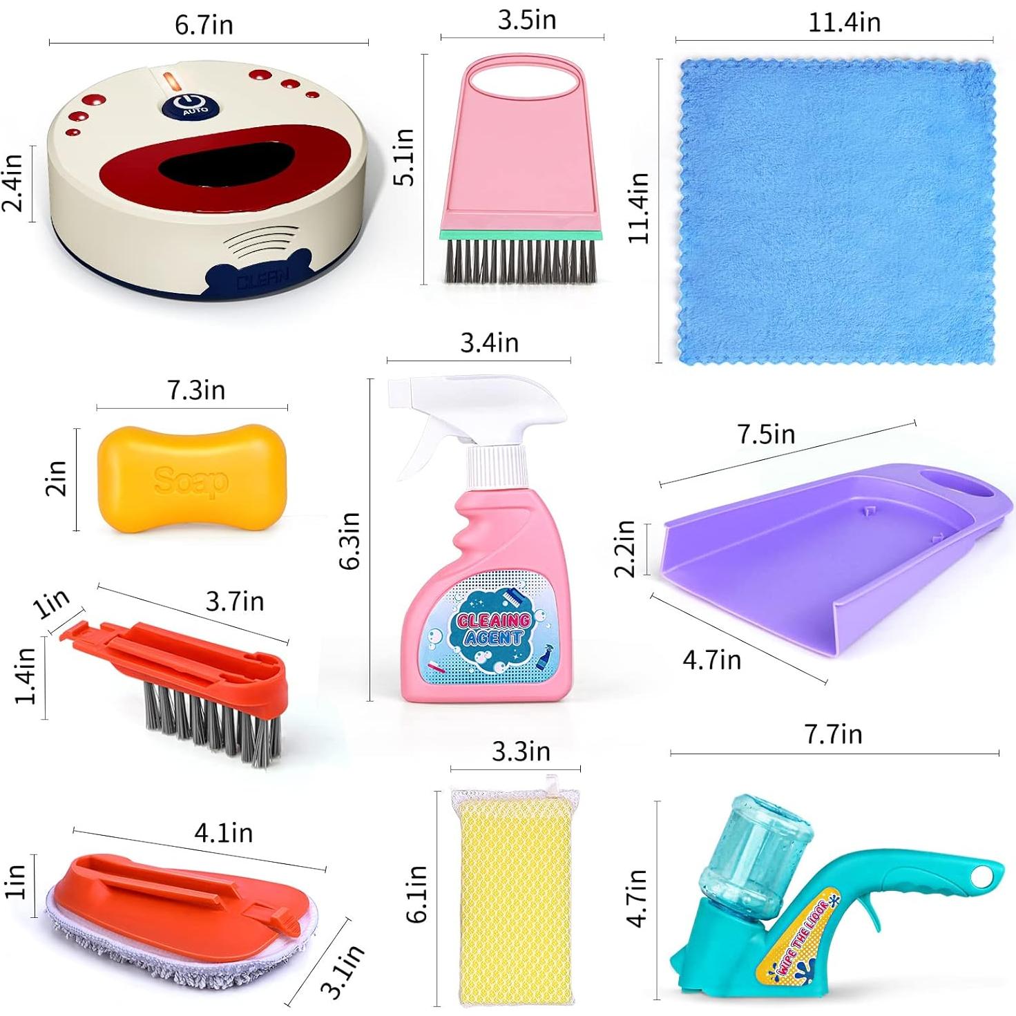 Juego de Limpieza para Niños Jovow 10 Piezas Aspiradora Realista