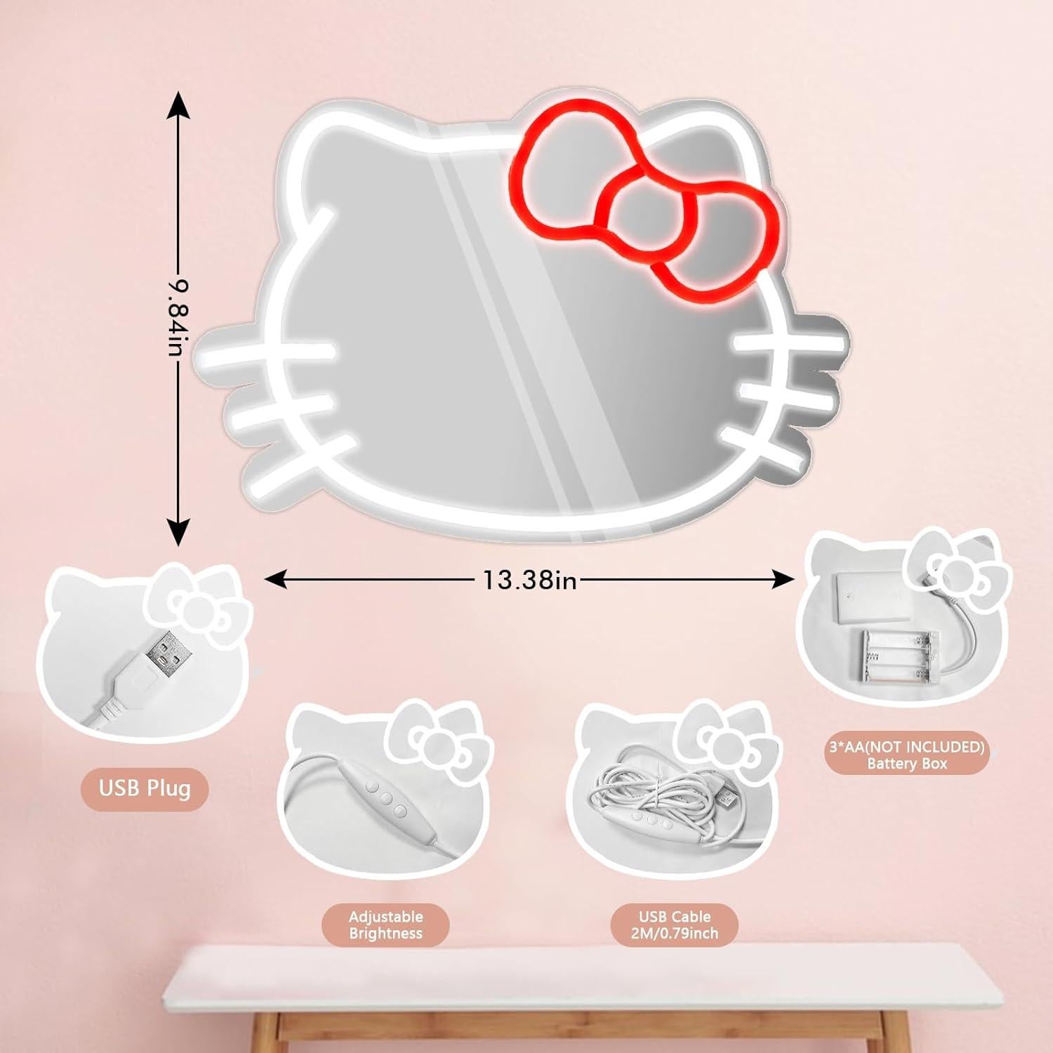 Letrero Neón Espejo de Gato Shellvcase 25.1x34 cm Dimmable