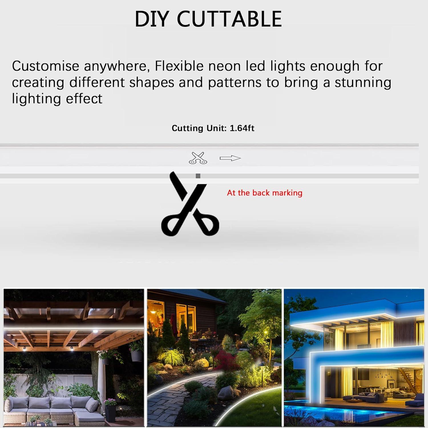 Cuerda de Luz LED Neon 10M Adlkirg IP65 Blanca Diurna