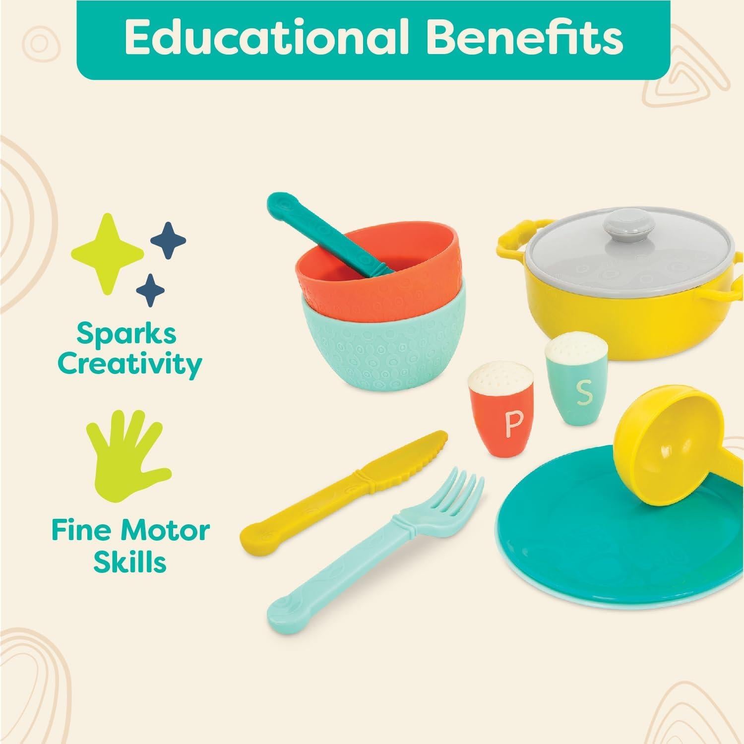 Set de Cocina Mini Chef B. toys - 33 Piezas para Niños