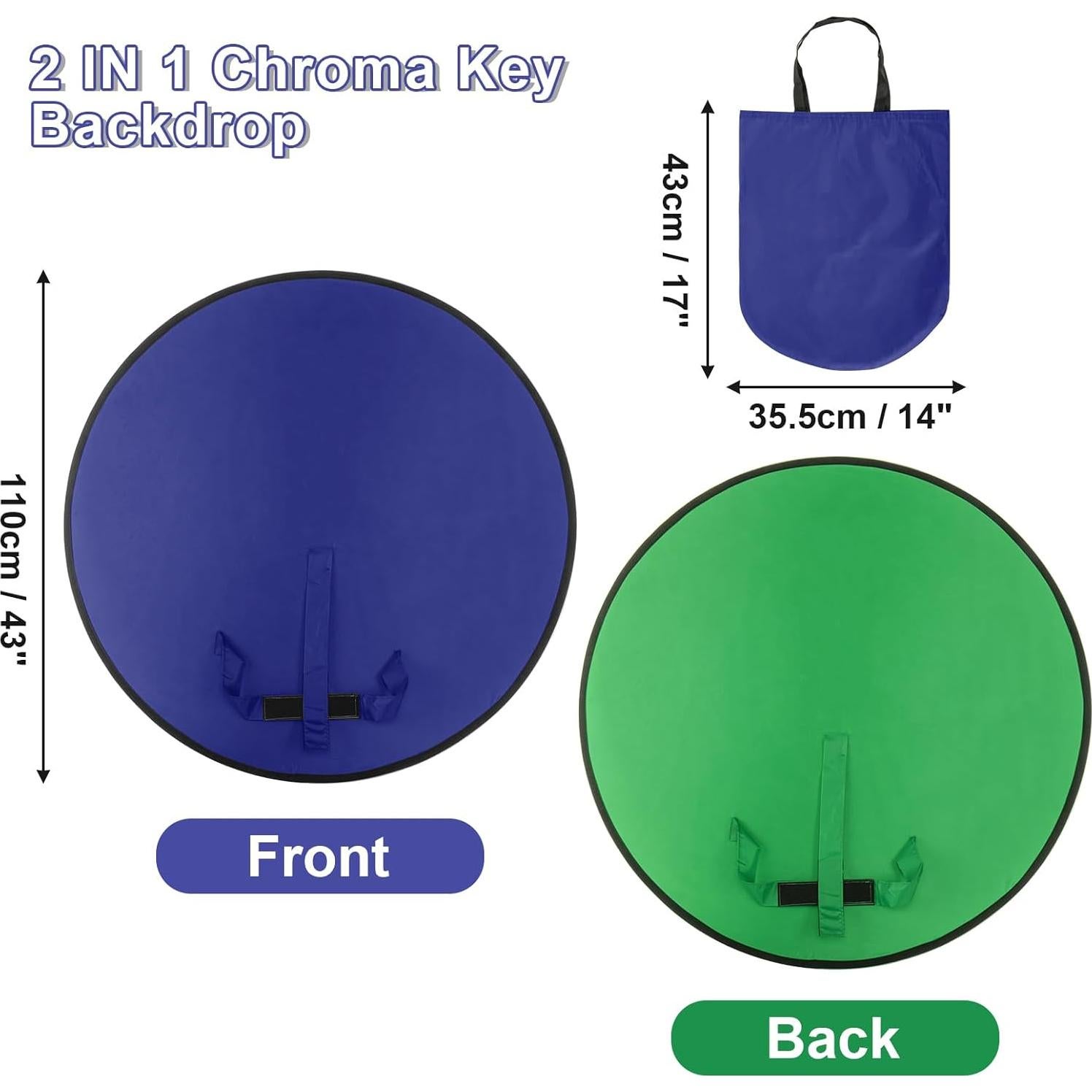 Fondo de Pantalla Chroma Key Cosmos 110 cm Azul Verde Plegable