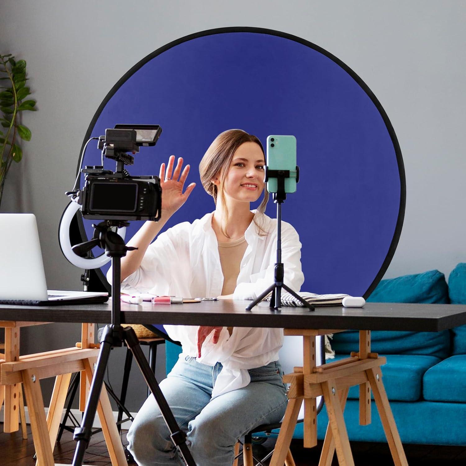 Fondo de Pantalla Chroma Key Cosmos 110 cm Azul Verde Plegable