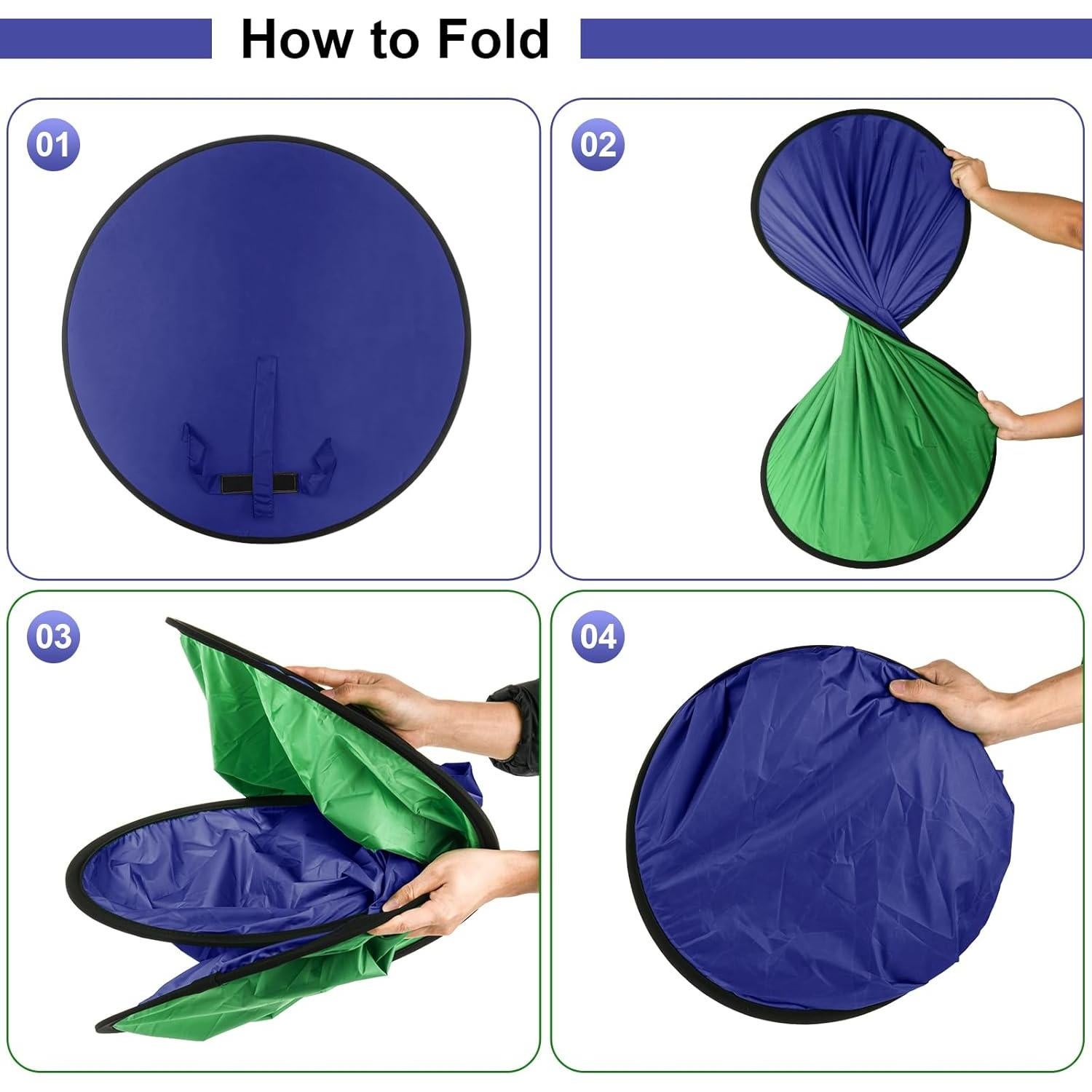 Fondo de Pantalla Chroma Key Cosmos 110 cm Azul Verde Plegable