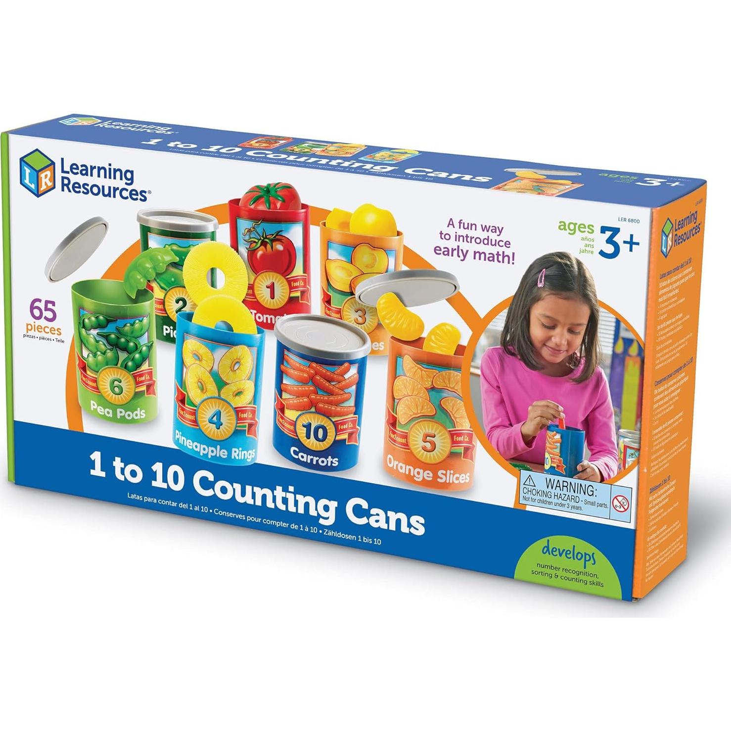 Latas de Conteo Learning Resources - 65 Piezas para Niños 3+