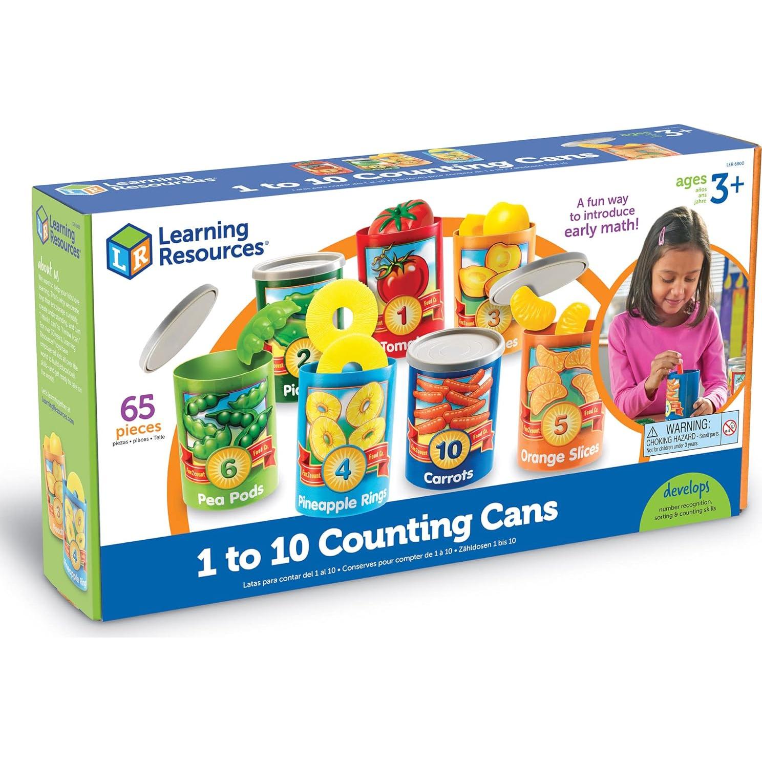 Latas de Conteo Learning Resources - 65 Piezas para Niños 3+