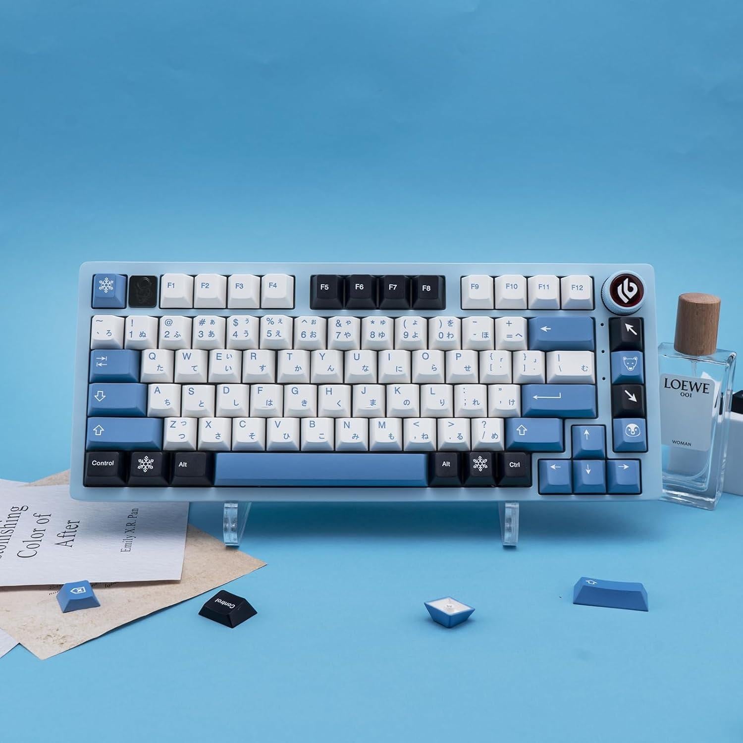 Juego de Teclas PBT 129 Teclas Azul Blanco GEKUCAP