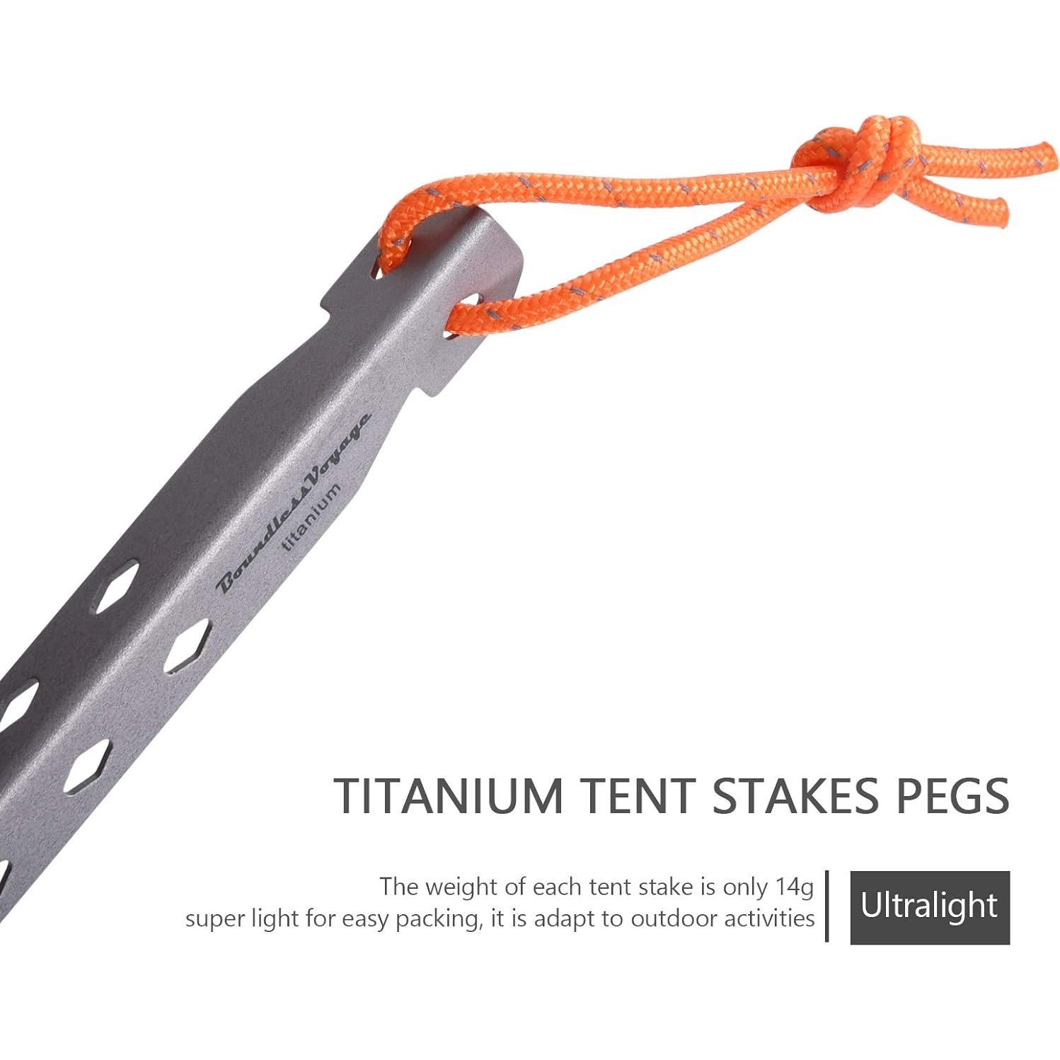 iBasingo 4/8 Pieces/lot Titanium Alloy Pegs Camping Tent Pegs Outdoor Stakes Camp Tent Nail Tent Hardware