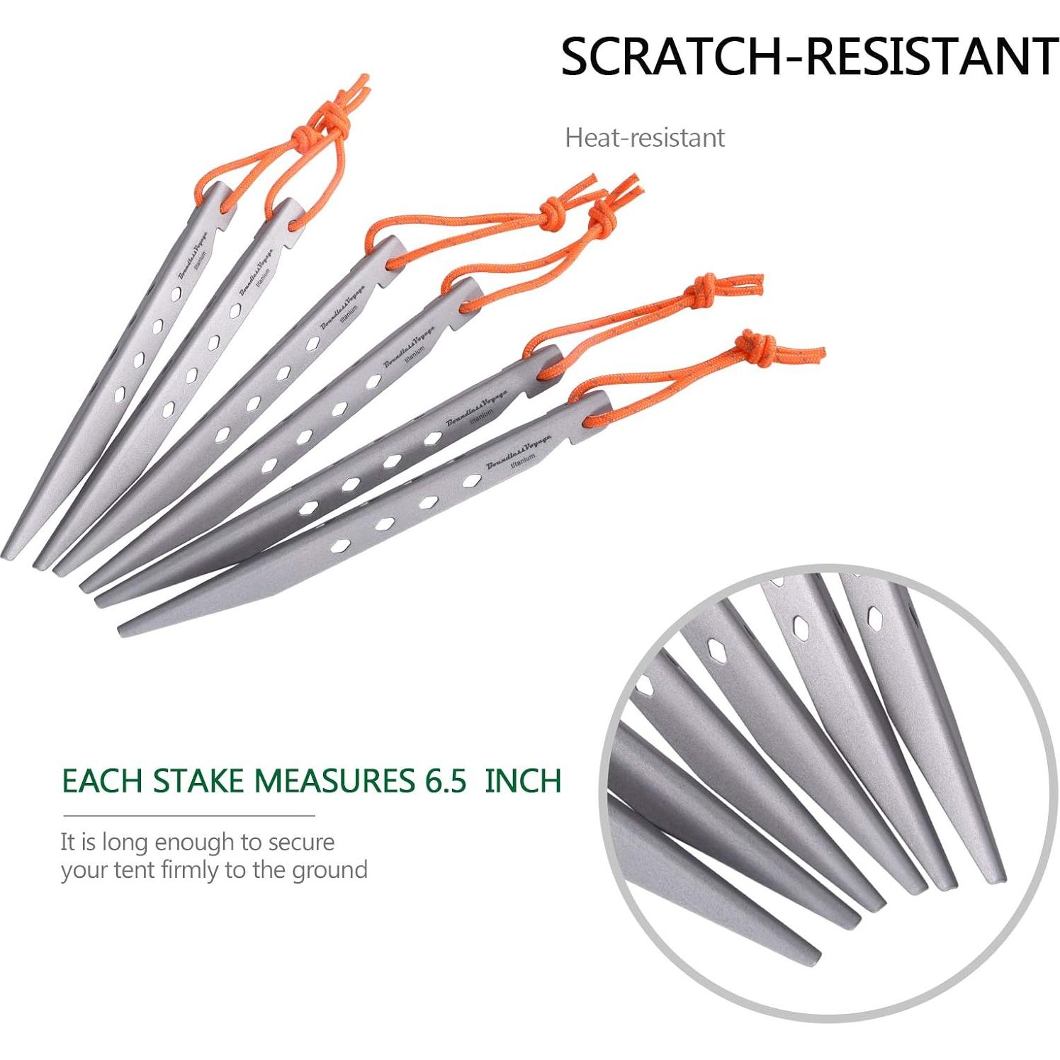 iBasingo 4/8 Pieces/lot Titanium Alloy Pegs Camping Tent Pegs Outdoor Stakes Camp Tent Nail Tent Hardware