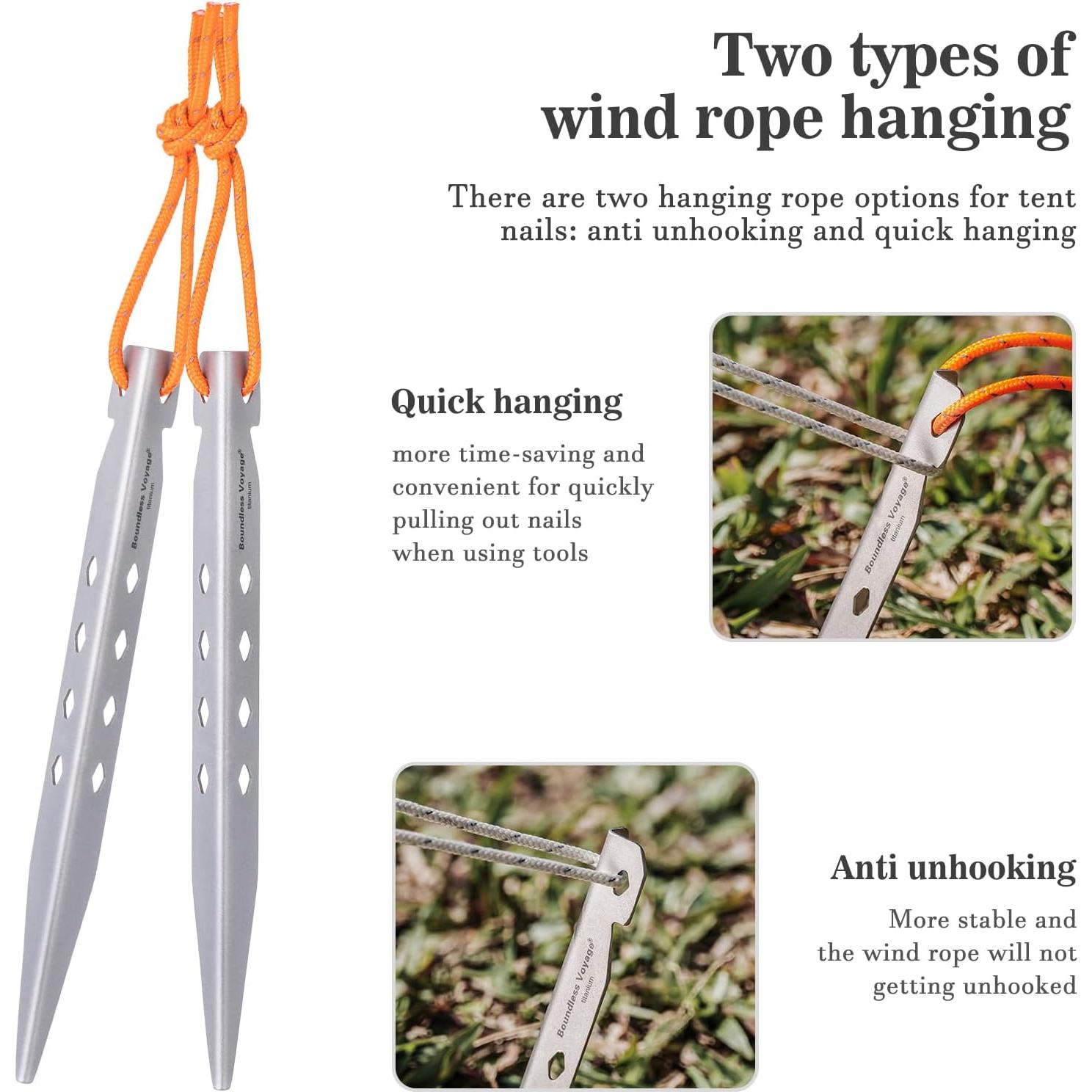 iBasingo 4/8 Pieces/lot Titanium Alloy Pegs Camping Tent Pegs Outdoor Stakes Camp Tent Nail Tent Hardware