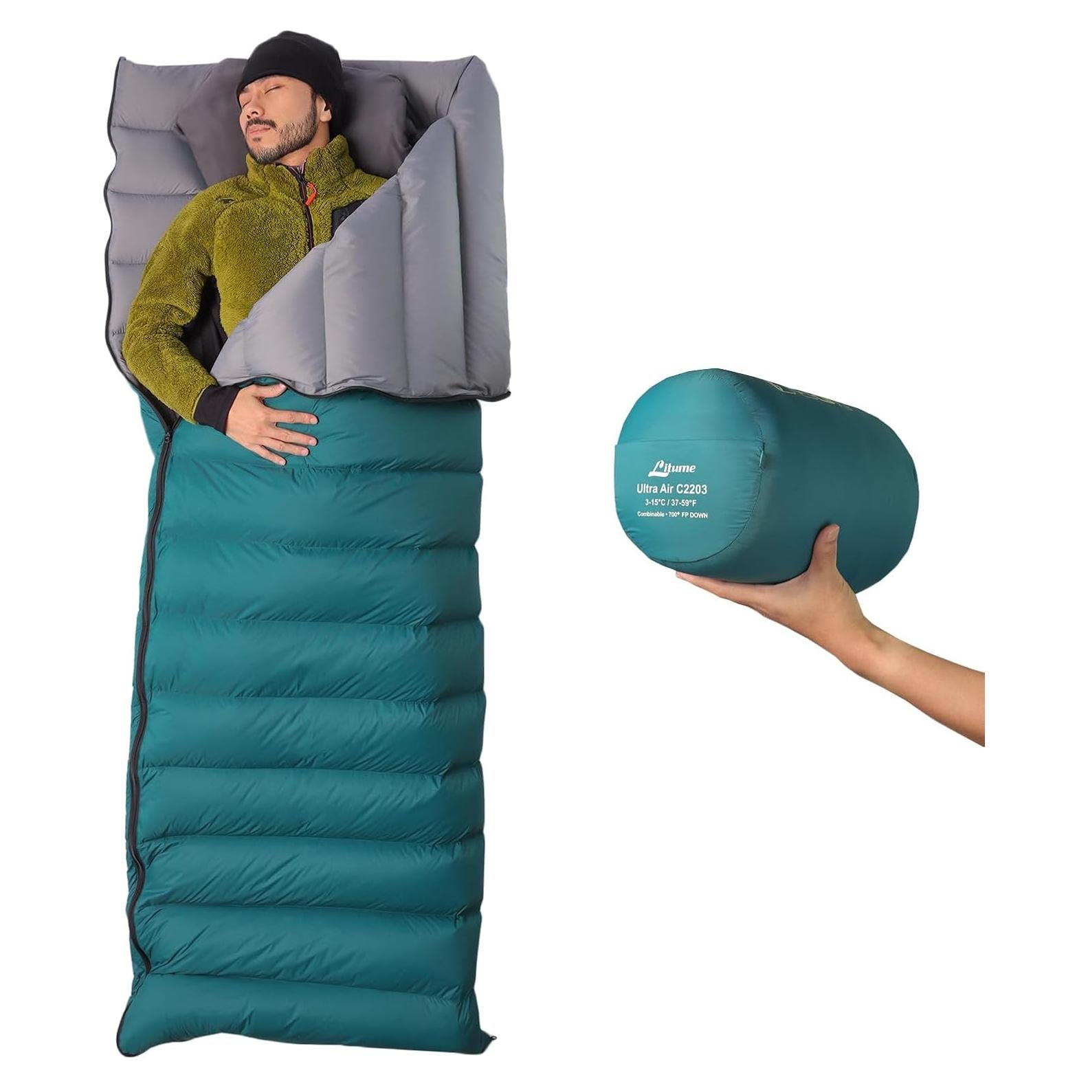 Saco de Dormir Litume C2203 de Plumas 3 Temporadas 396g