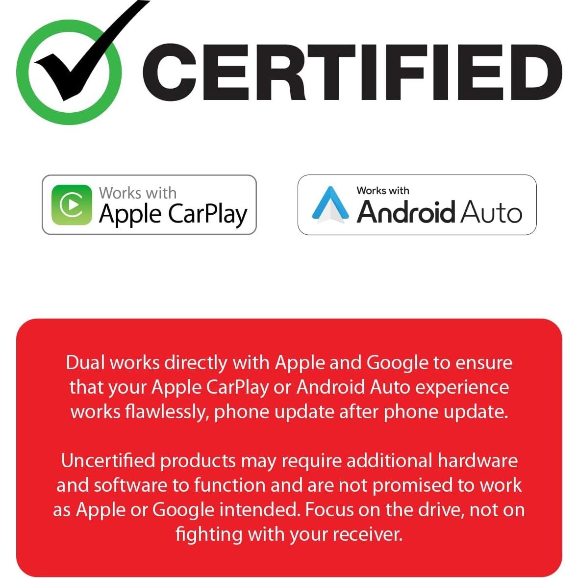 Estéreo Doble DIN Dual Electronics 7" Bluetooth CarPlay