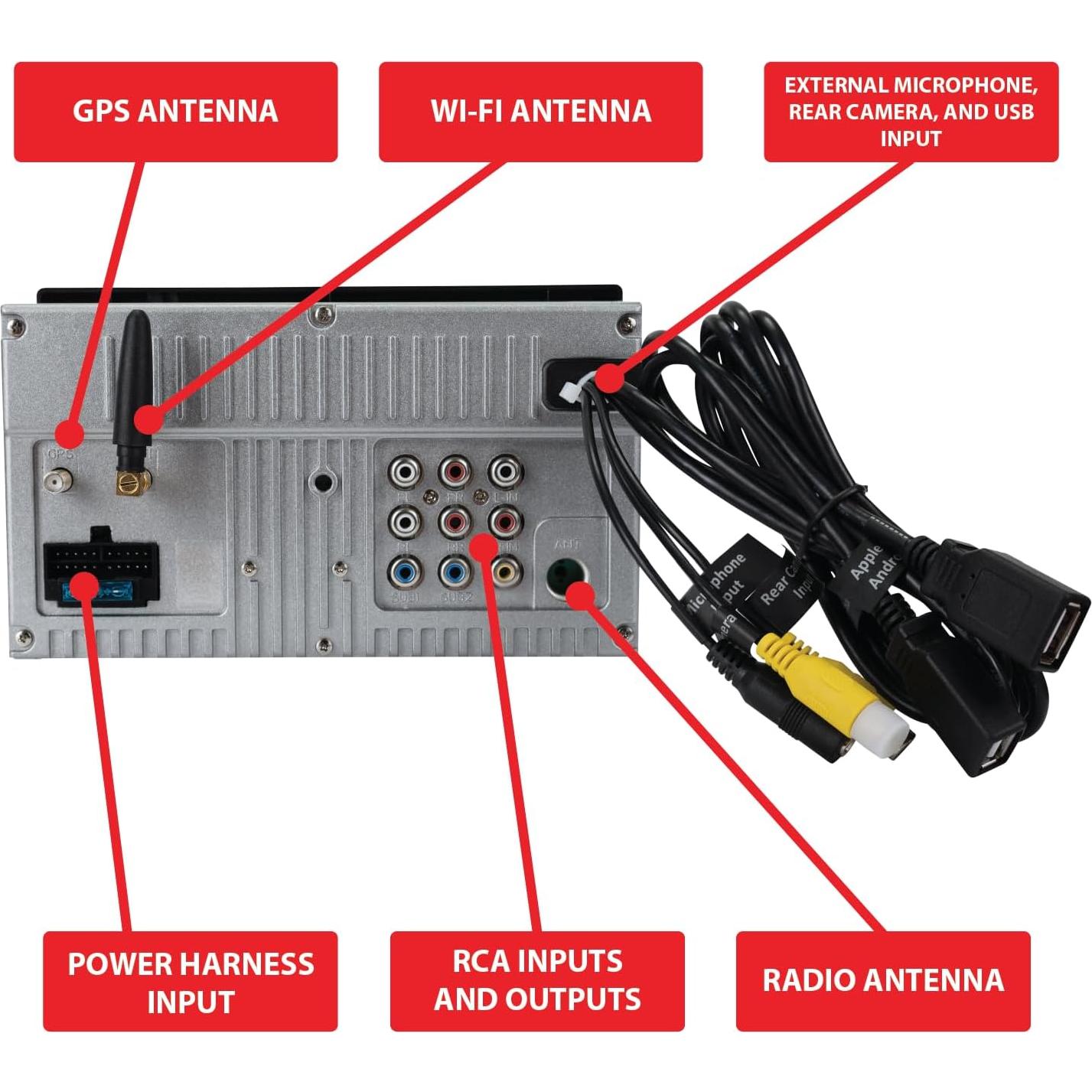 Estéreo Doble DIN Dual Electronics 7" Bluetooth CarPlay