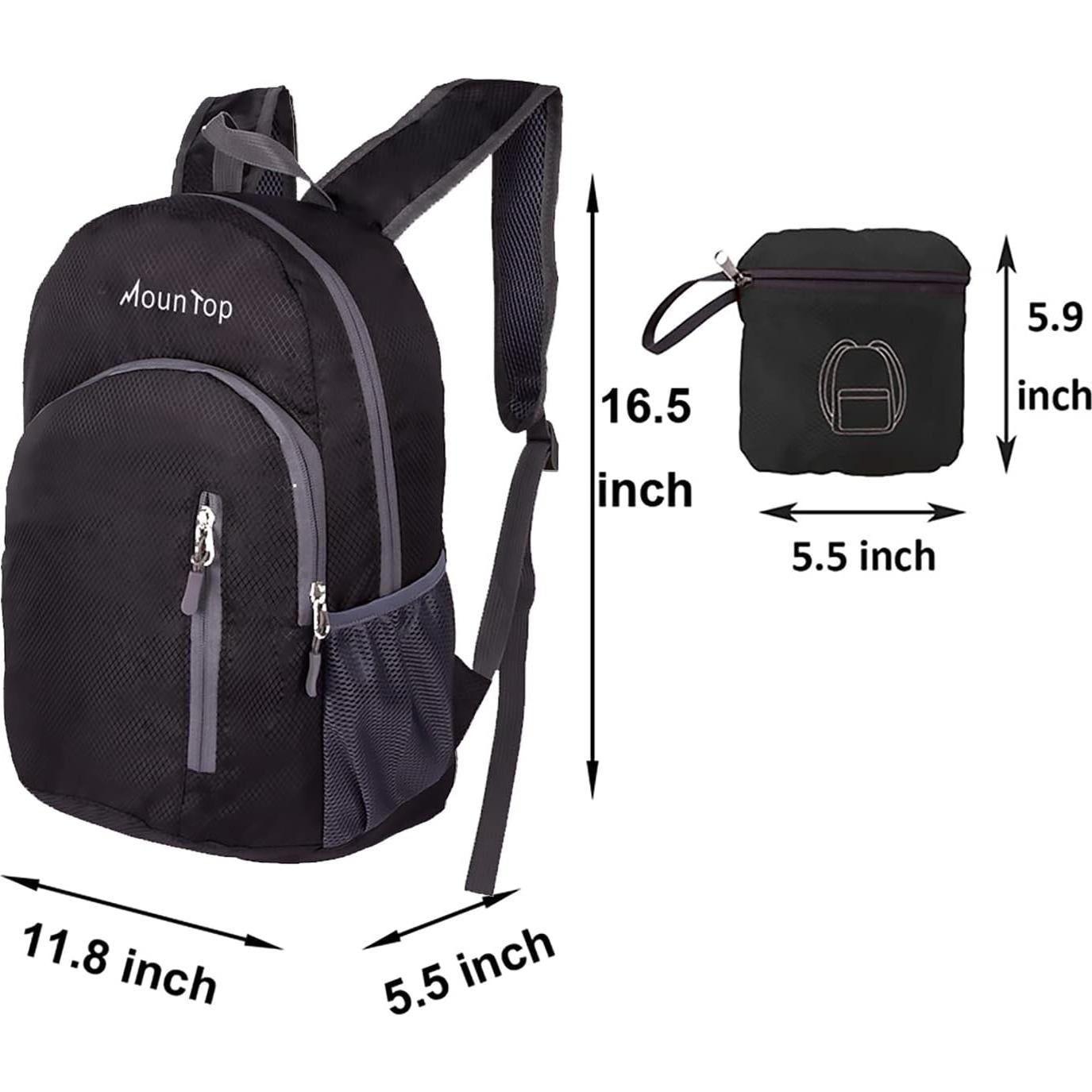 Mochila Plegable Resistente al Agua Jinlai 20L 0.20kg Negra