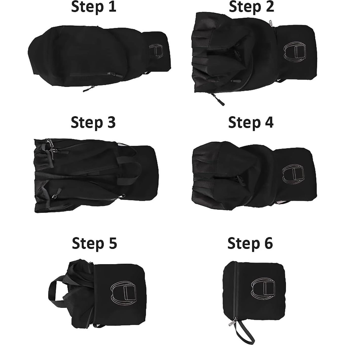 Mochila Plegable Resistente al Agua Jinlai 20L 0.20kg Negra