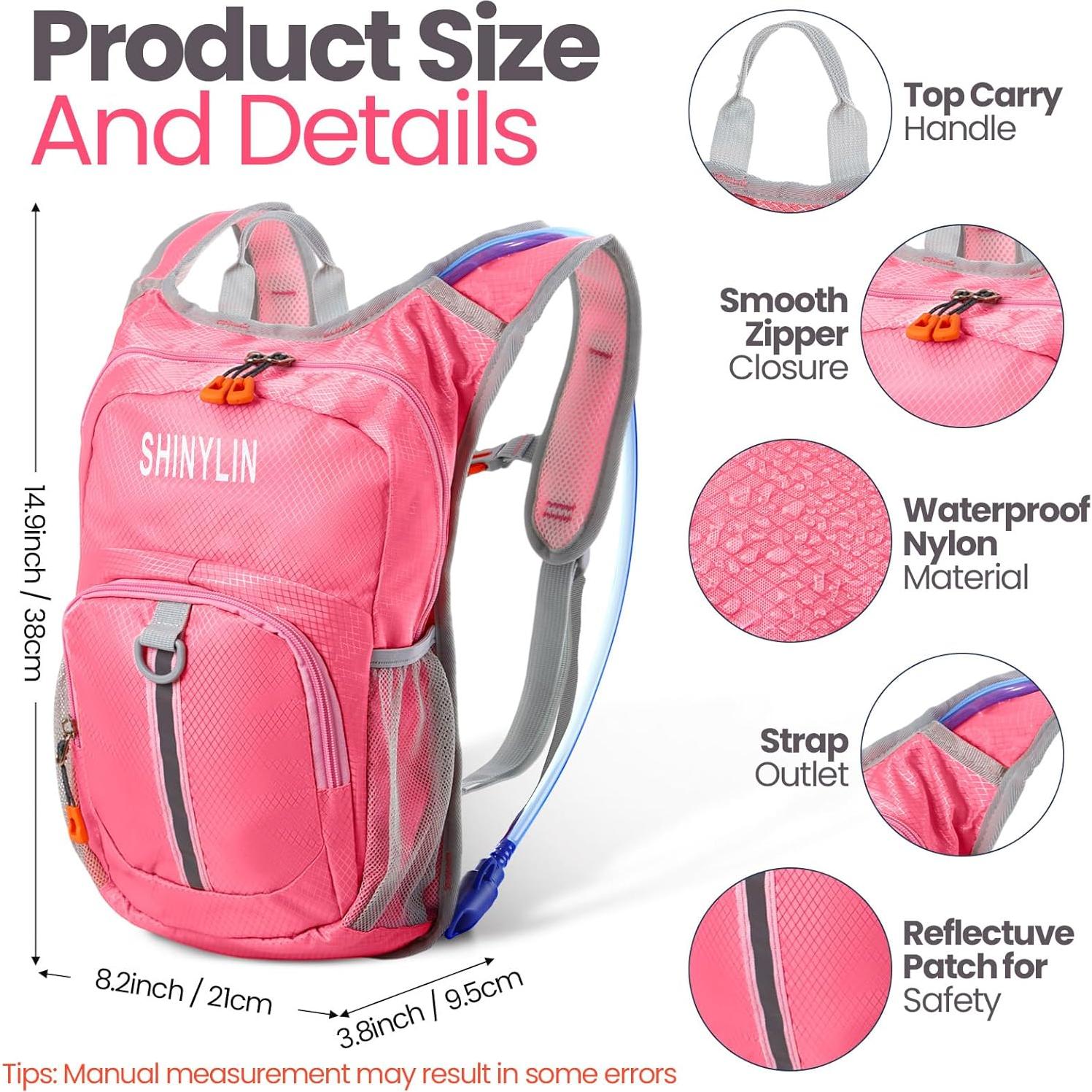 Mochila de Hidratación Infantil Shinylin 1.5L 2 Pcs Ligera