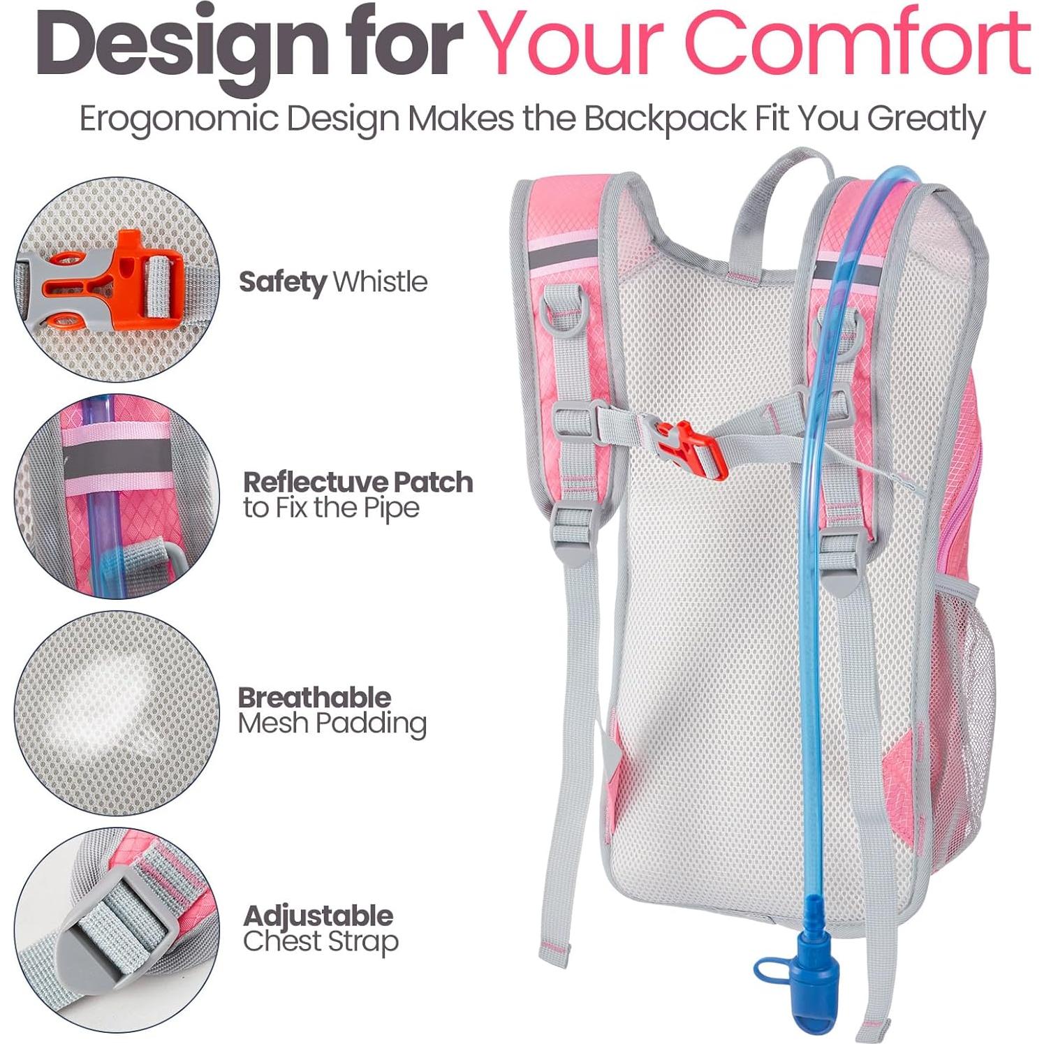 Mochila de Hidratación Infantil Shinylin 1.5L 2 Pcs Ligera