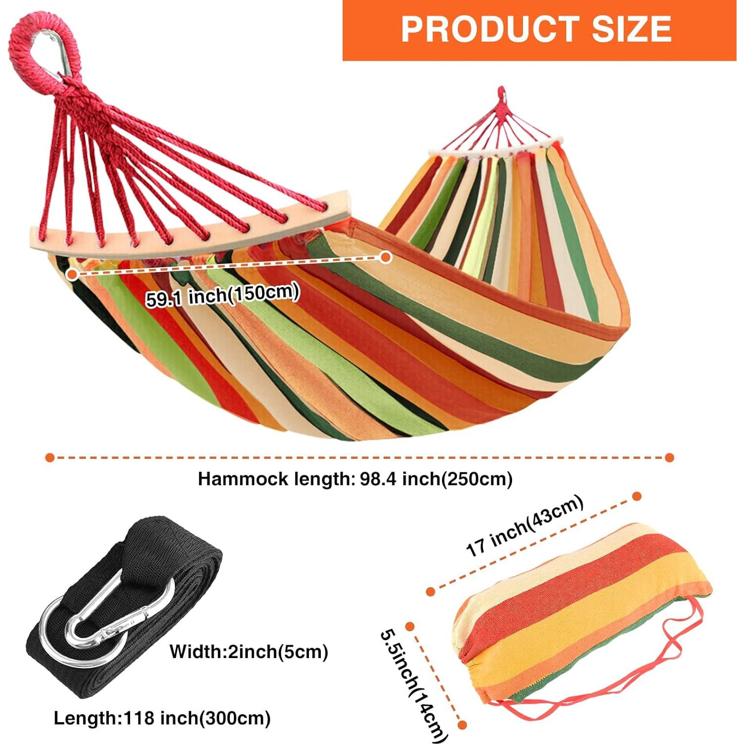 Hamaca Portátil Bestrip Doble 300kg con Bolsa y Correas