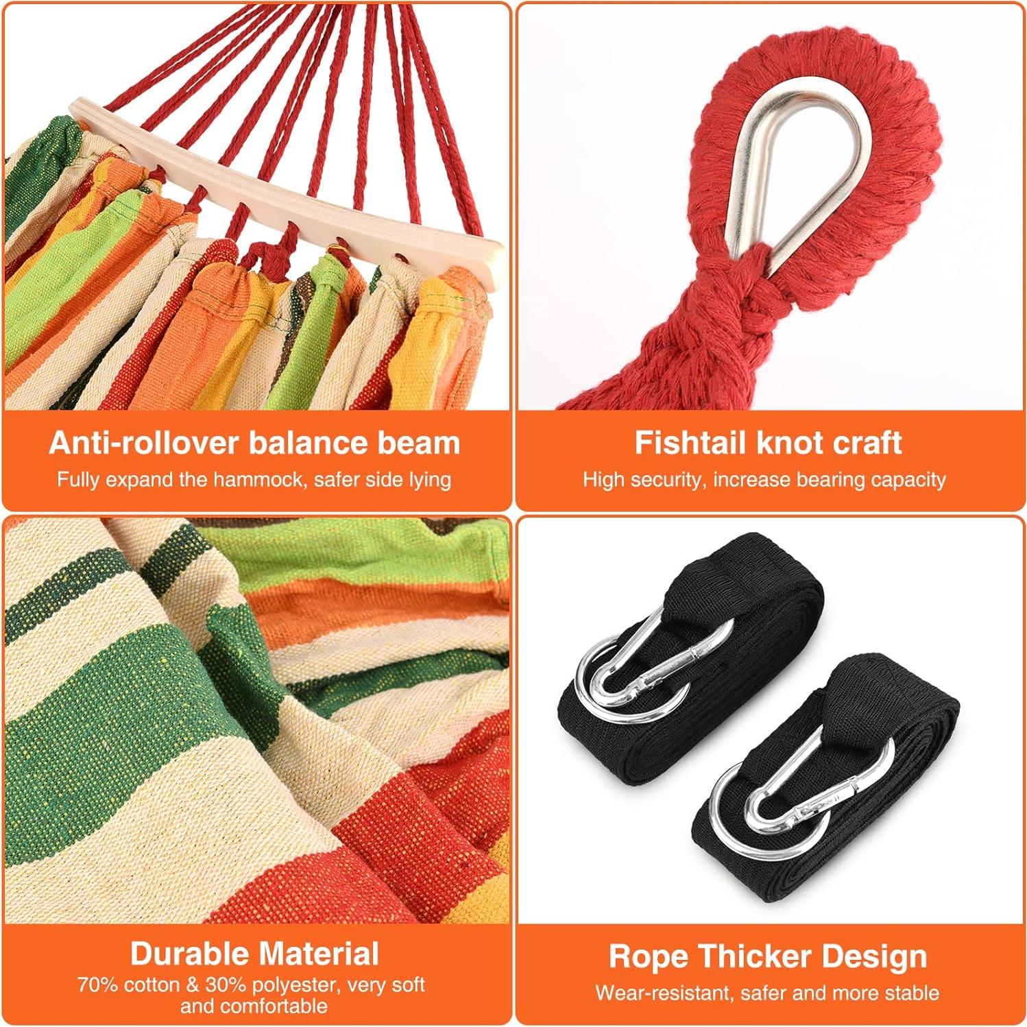 Hamaca Portátil Bestrip Doble 300kg con Bolsa y Correas