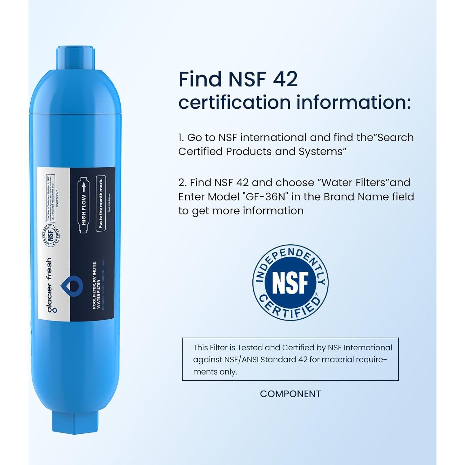 Filtro de Agua GLACIER FRESH para Manguera de Jardín 1 Cuenta