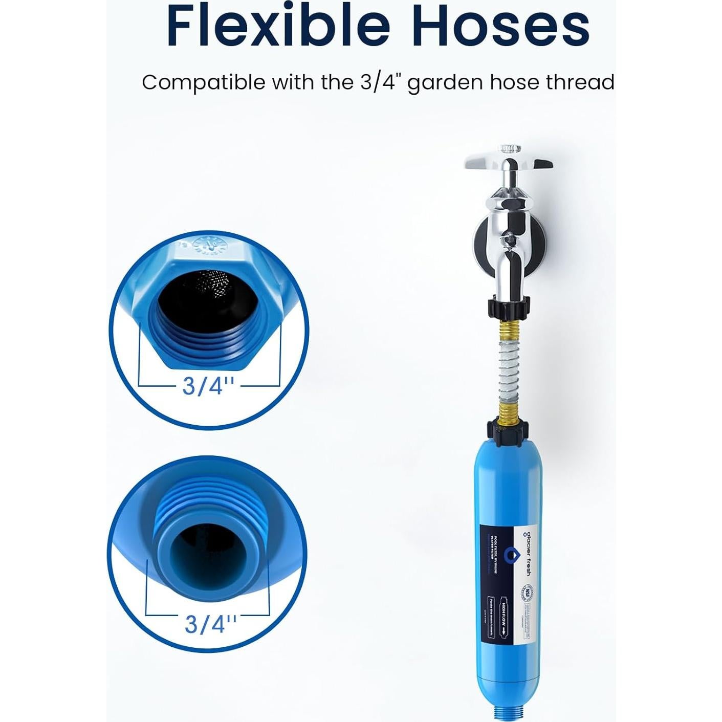 Filtro de Agua GLACIER FRESH para Manguera de Jardín 1 Cuenta