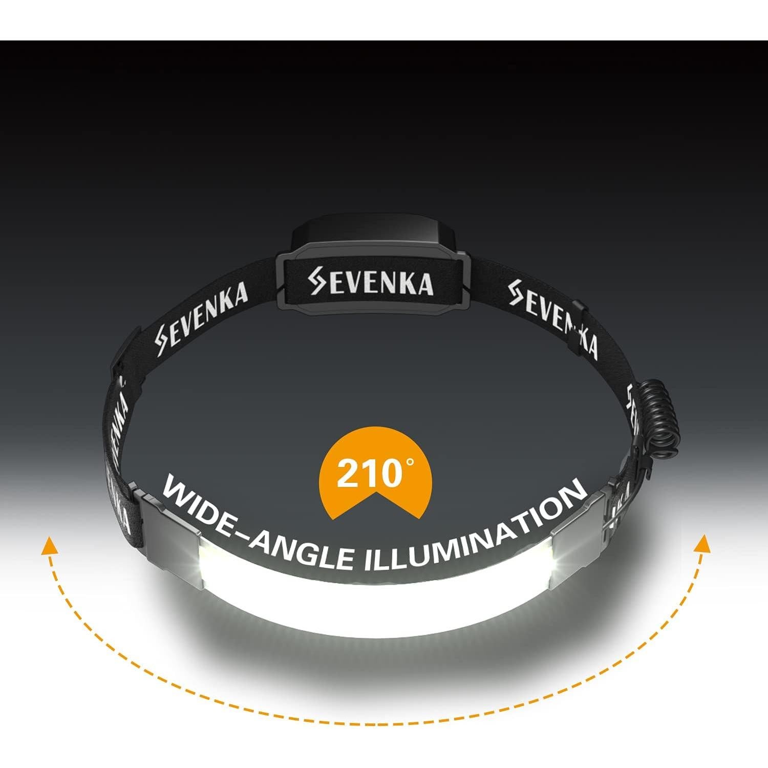 Linterna Frontal LED SEVENKA 500 Lúmenes Recargable IP55