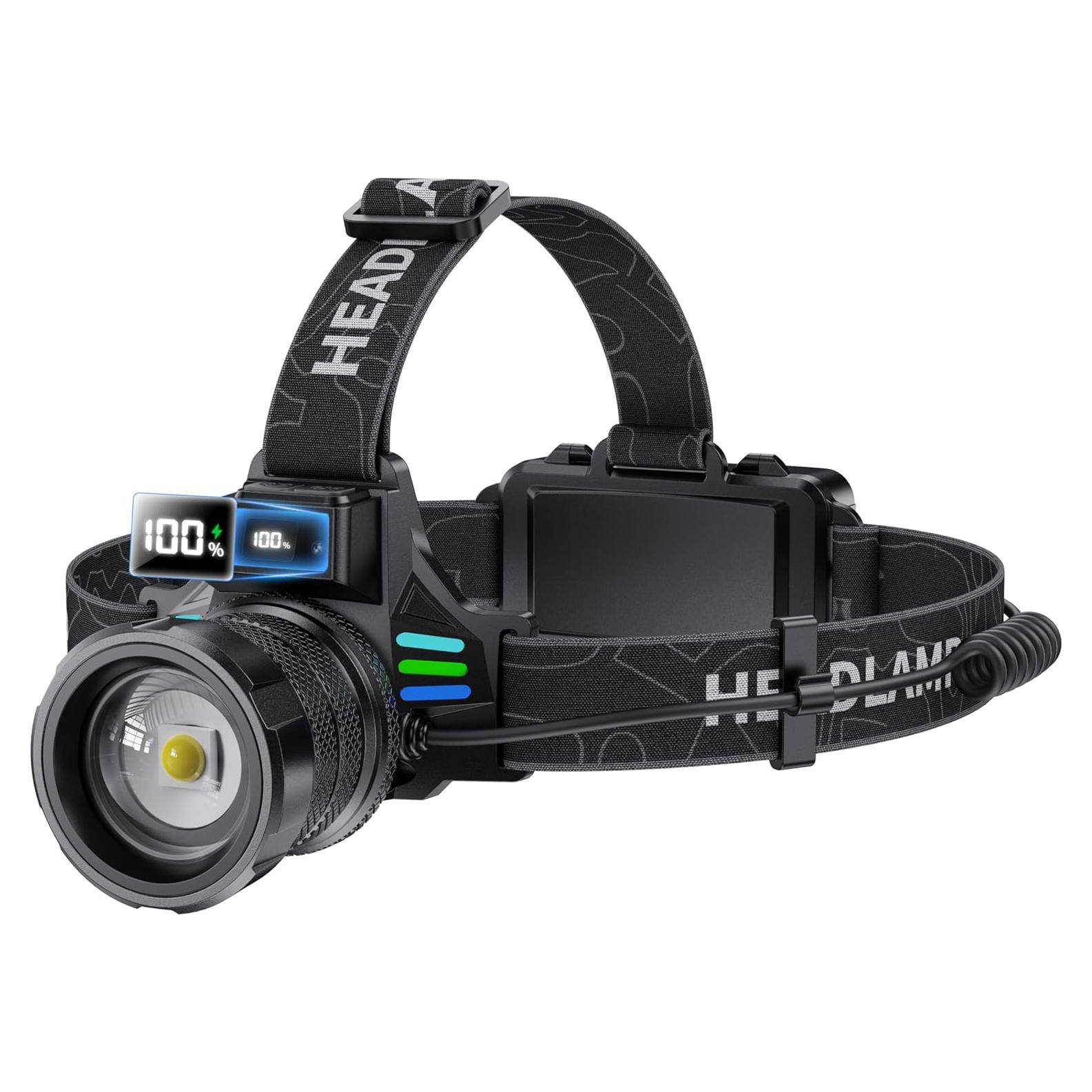 Linterna Frontal Recargable WWOAA MX-S90 3000 Lúmenes LED