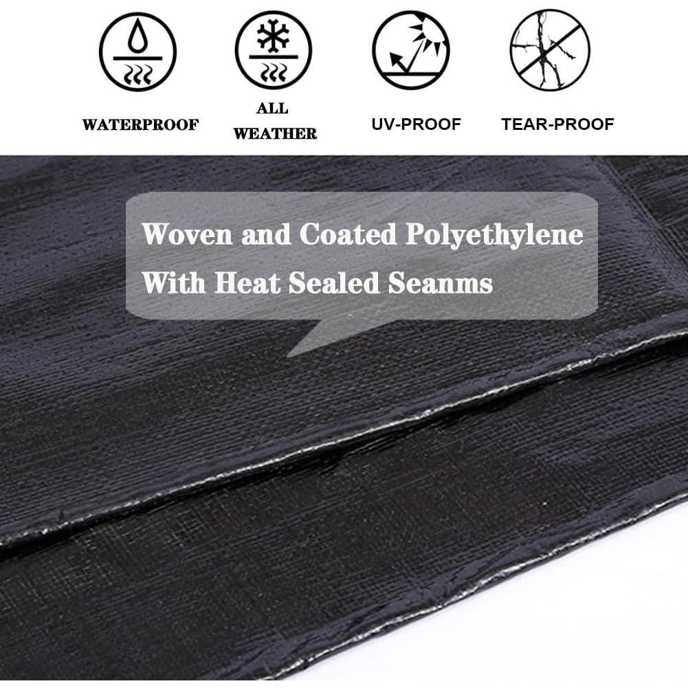 Lona Impermeable TEZONG 5x5ft 12Mil 2pack Negra Resistente