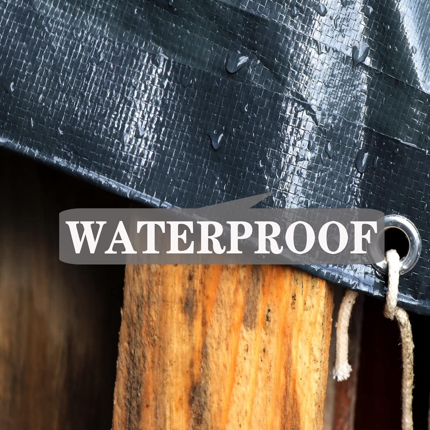 Lona Impermeable TEZONG 5x5ft 12Mil 2pack Negra Resistente