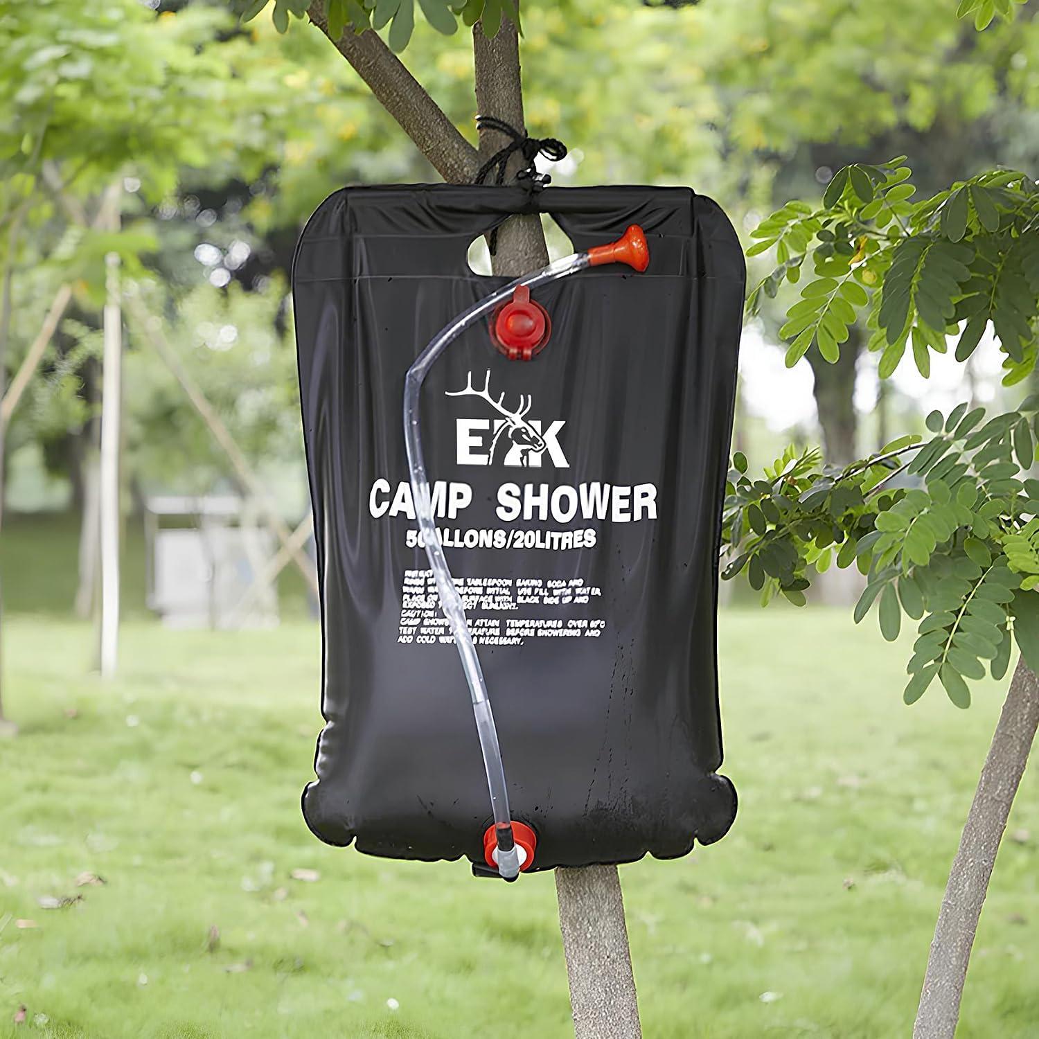 Bolsa de Ducha Portátil Solar Calentada ELK 19L para Camping
