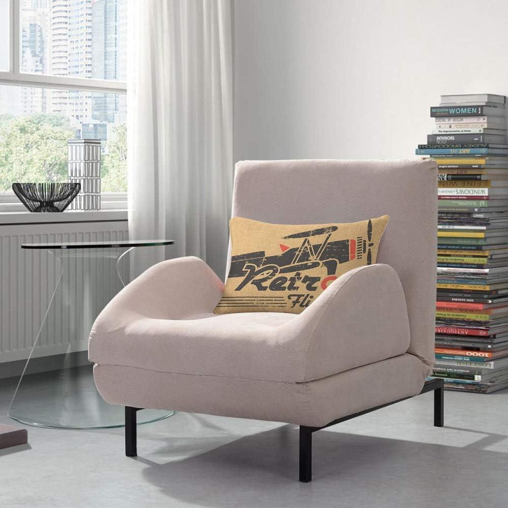 Funda de Cojín AOYEGO 30x50 cm Vintage Algodón Lino