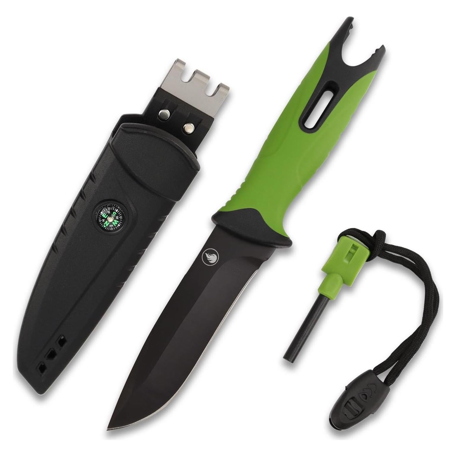 Cuchillo de Caza Fijo CHI SHANG con Funda y Accesorios