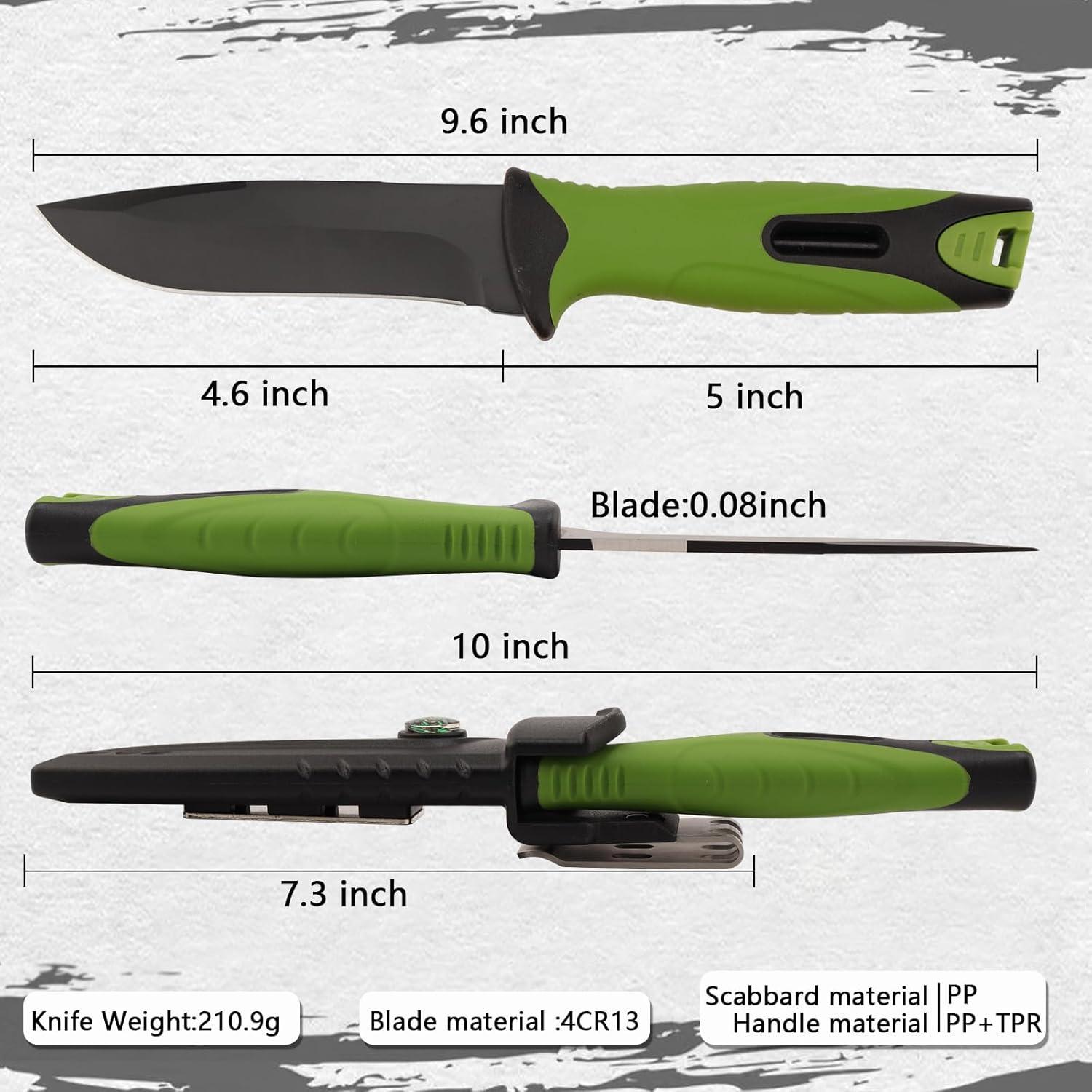 Cuchillo de Caza Fijo CHI SHANG con Funda y Accesorios