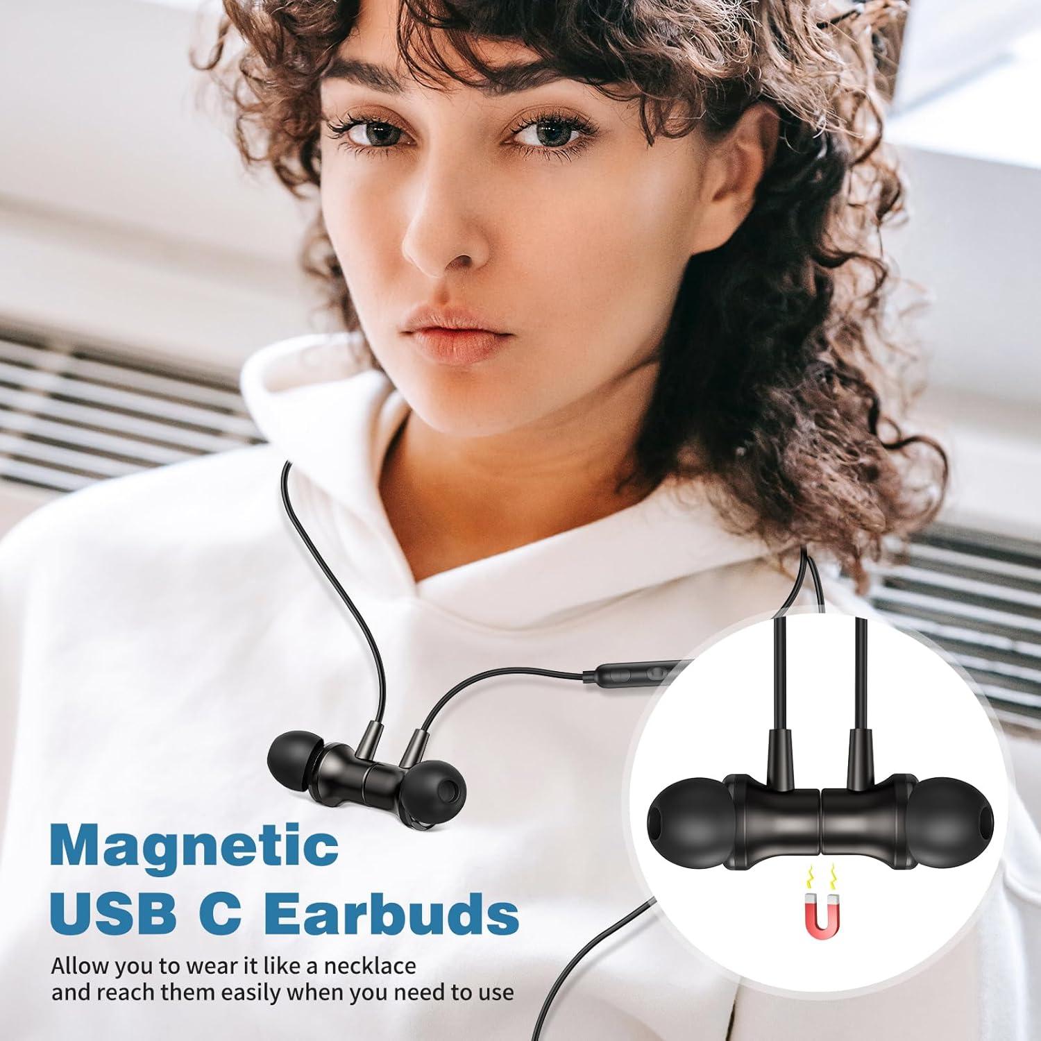 Auriculares In-Ear USB C COOYA con Micrófono y Cancelación de Ruido