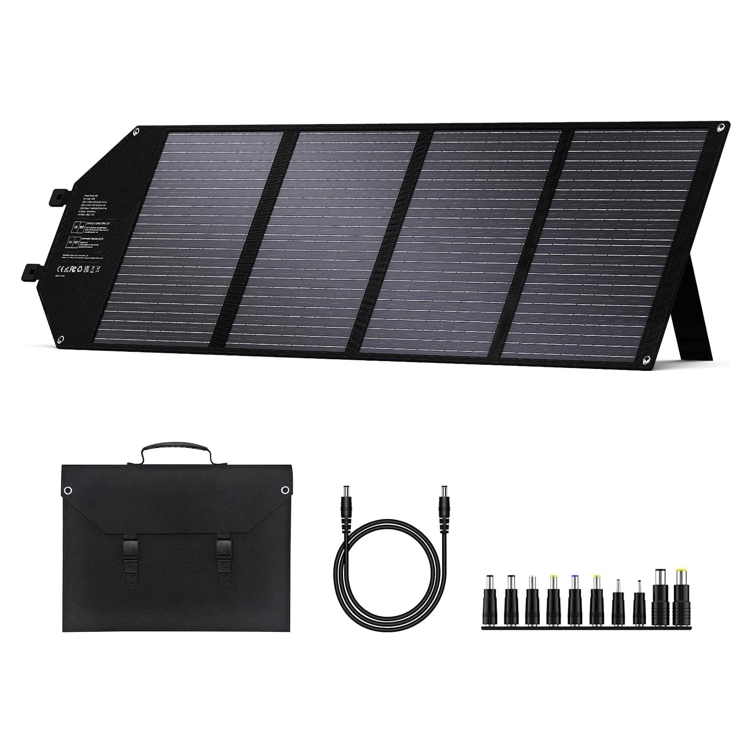 Panel Solar Plegable 100W SinKeu USB C y DC para Camping