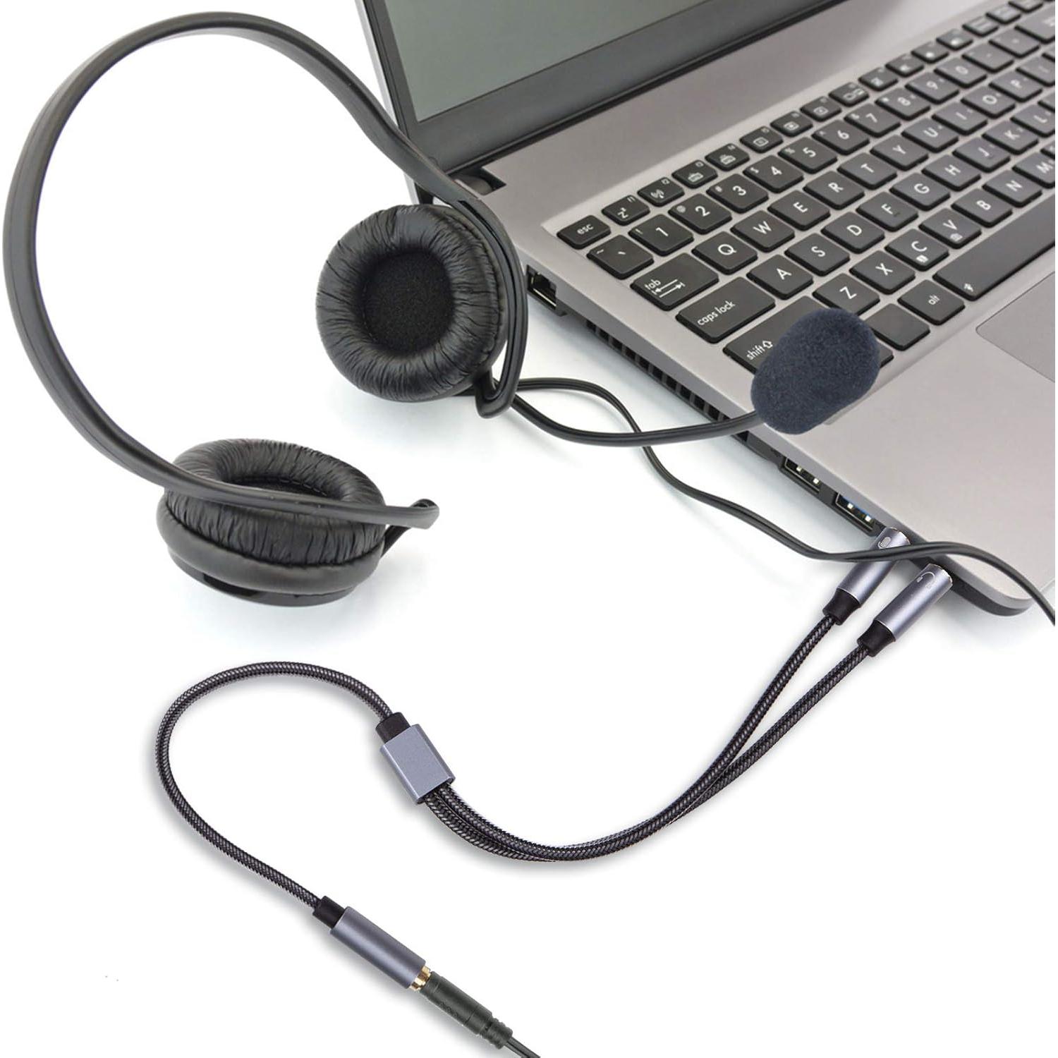 Cable divisor Y 3.5mm TRRS a dos TRS HyperX y más 30cm