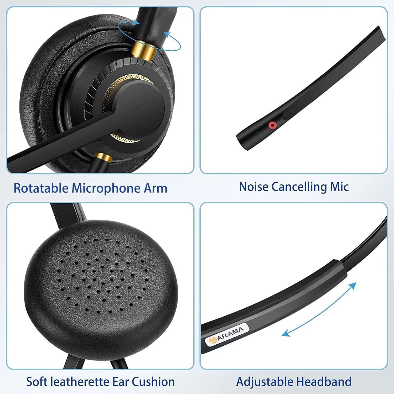 Auriculares USB Arama A802USB con micrófono y cancelación de ruido