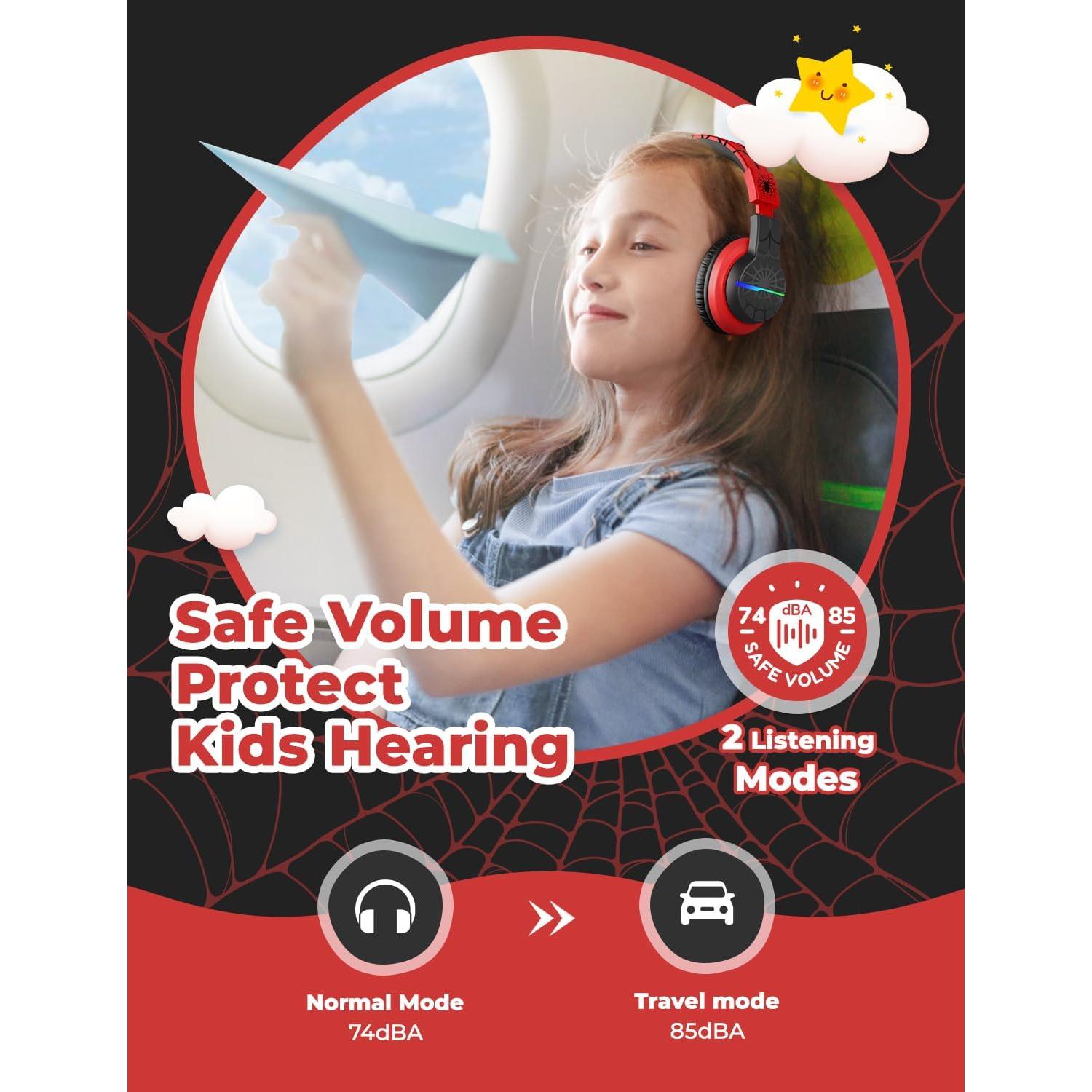 Auriculares Bluetooth iClever BTH12 para Niños, 85H, Volumen Seguro