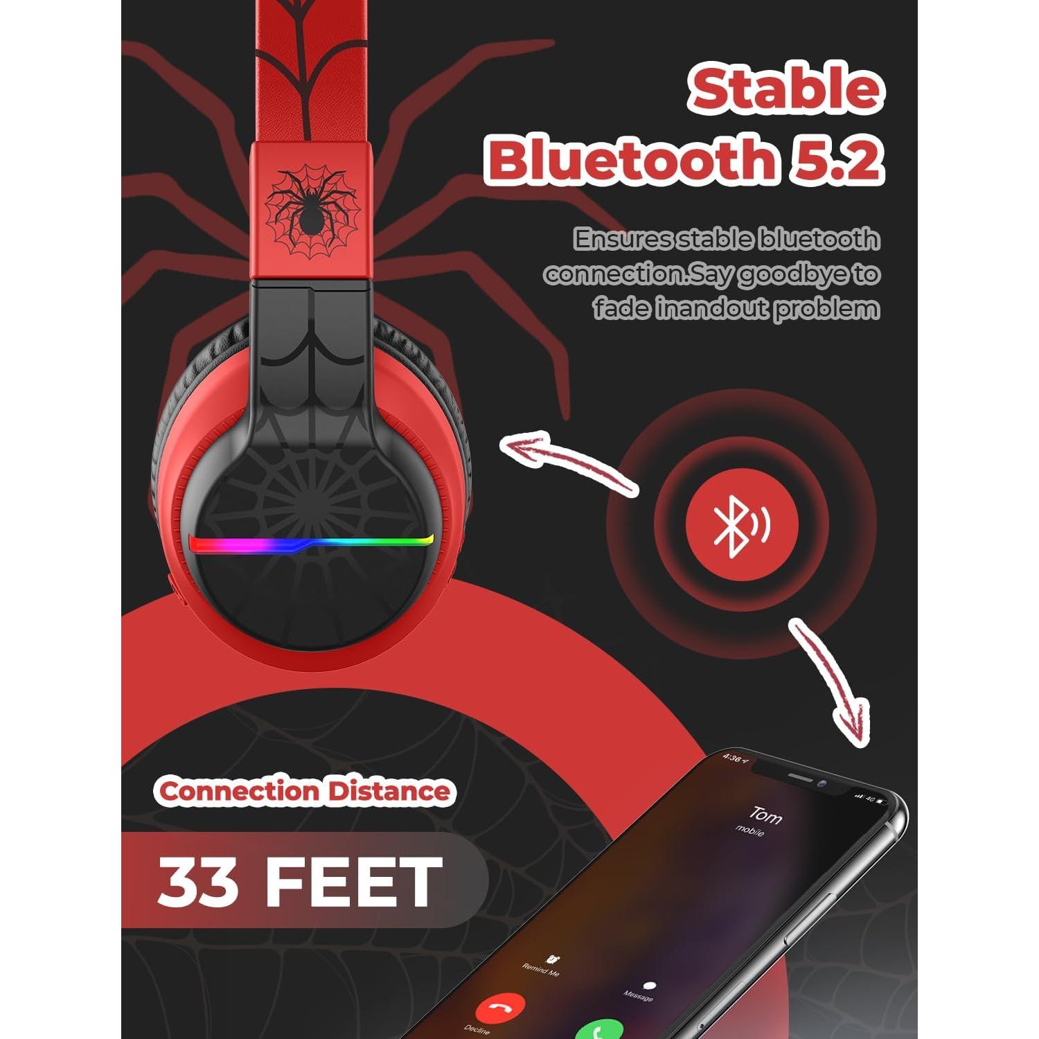 Auriculares Bluetooth iClever BTH12 para Niños, 85H, Volumen Seguro