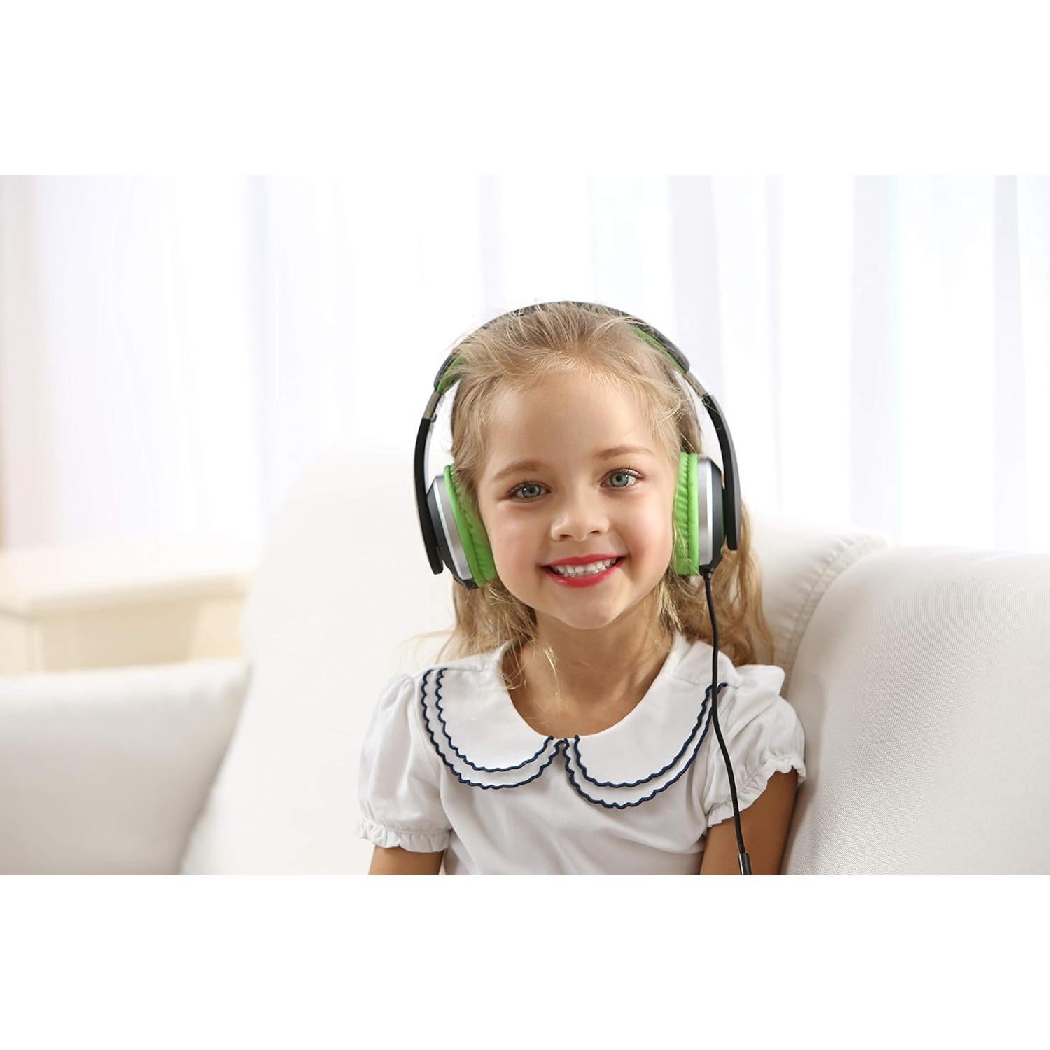 Auriculares Rockpapa HS20 con Cable para Niños Verde 3.5mm