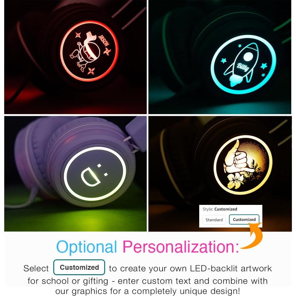 Auriculares MEE audio KidJamz KJ55 USB-C para Niños con LED