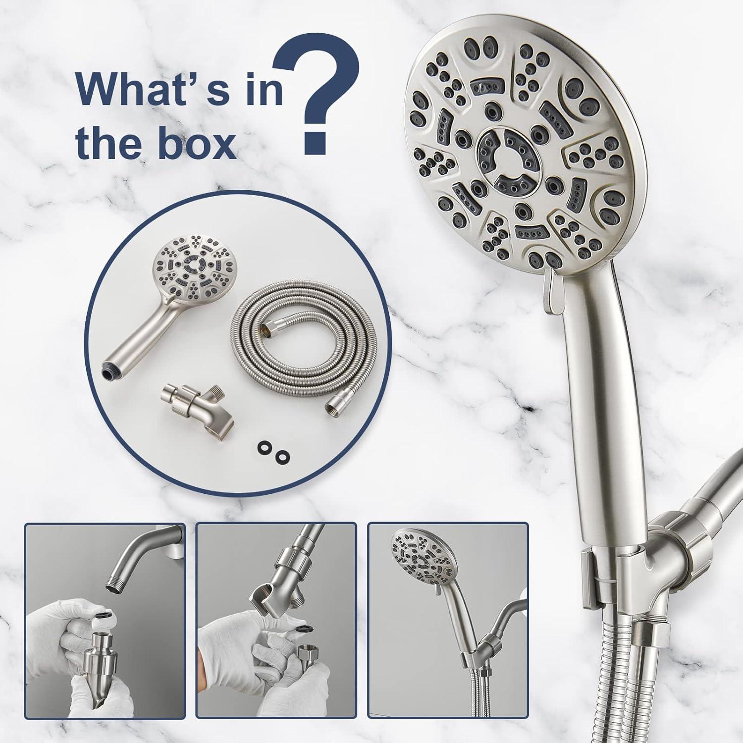 Cabezal de Ducha Cobbe 8 Modos Alta Presión Níquel Cepillado