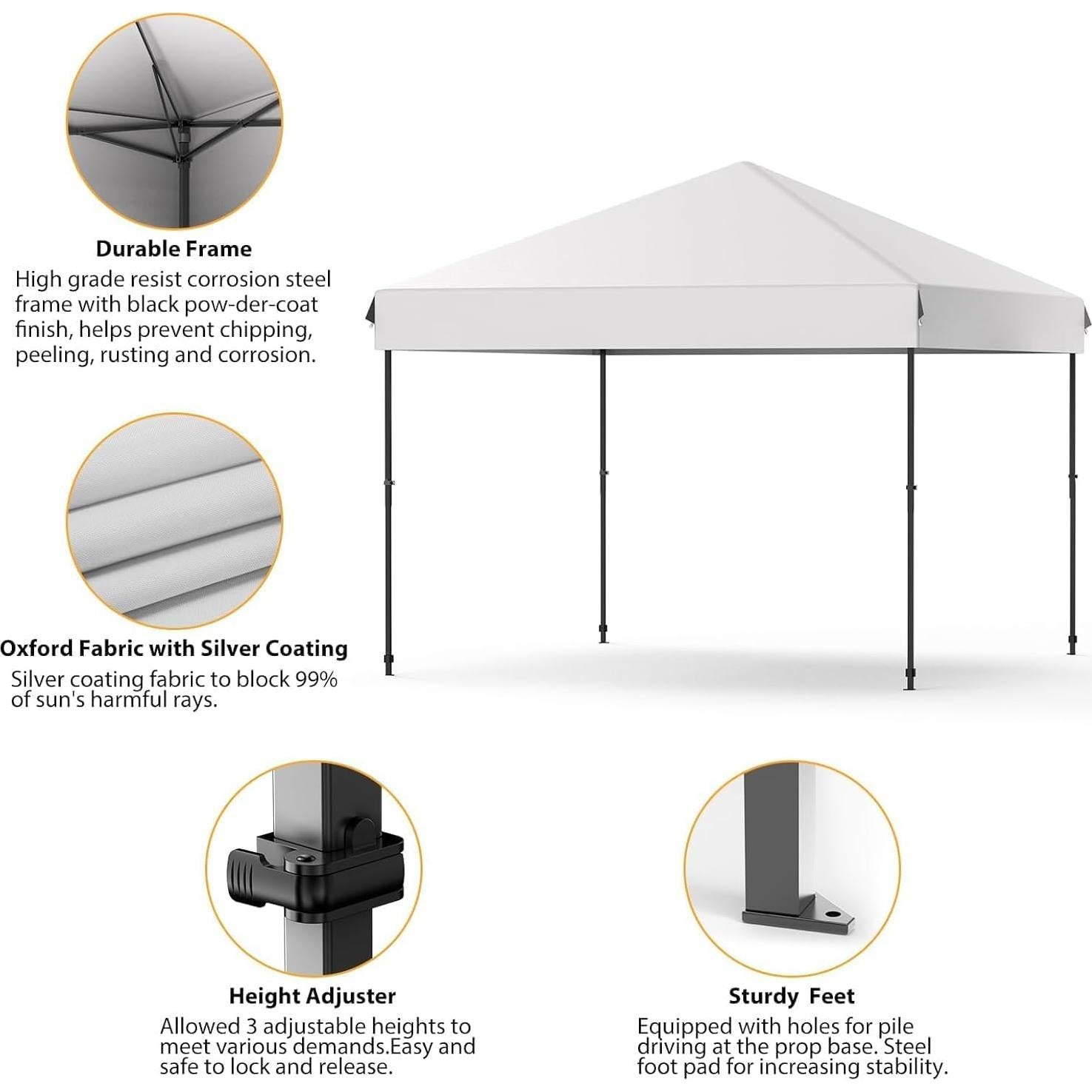 Carpa Plegable 3x3m Hipicute con Protección UV y Bolsa con Ruedas