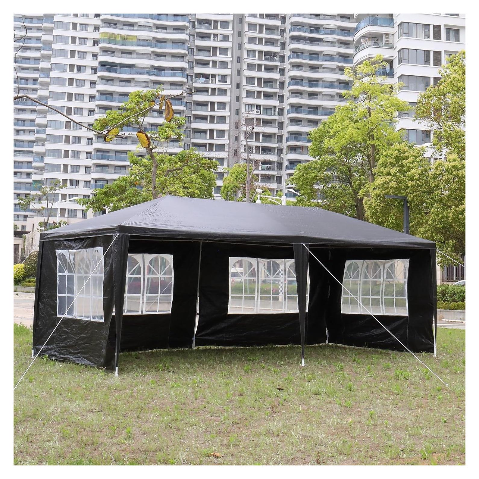 Carpa de Fiesta KEPOOMAN 3.05x6.1m Negra Resistente al Agua