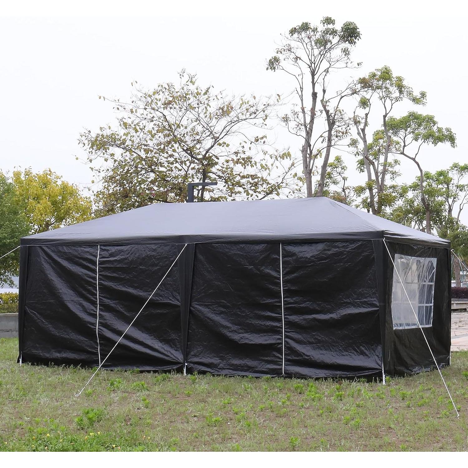 Carpa de Fiesta KEPOOMAN 3.05x6.1m Negra Resistente al Agua